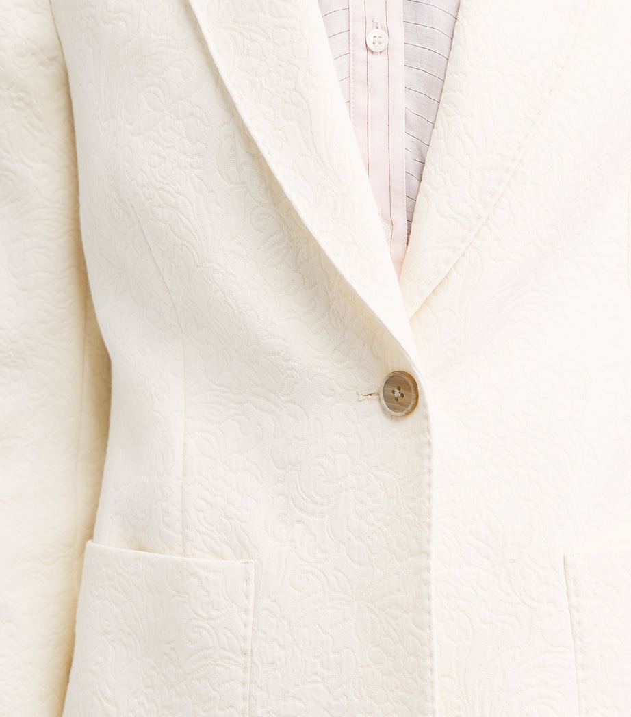 ME+EM Womens Jacquard Sharp Shoulder Blazer Ivory Image 3