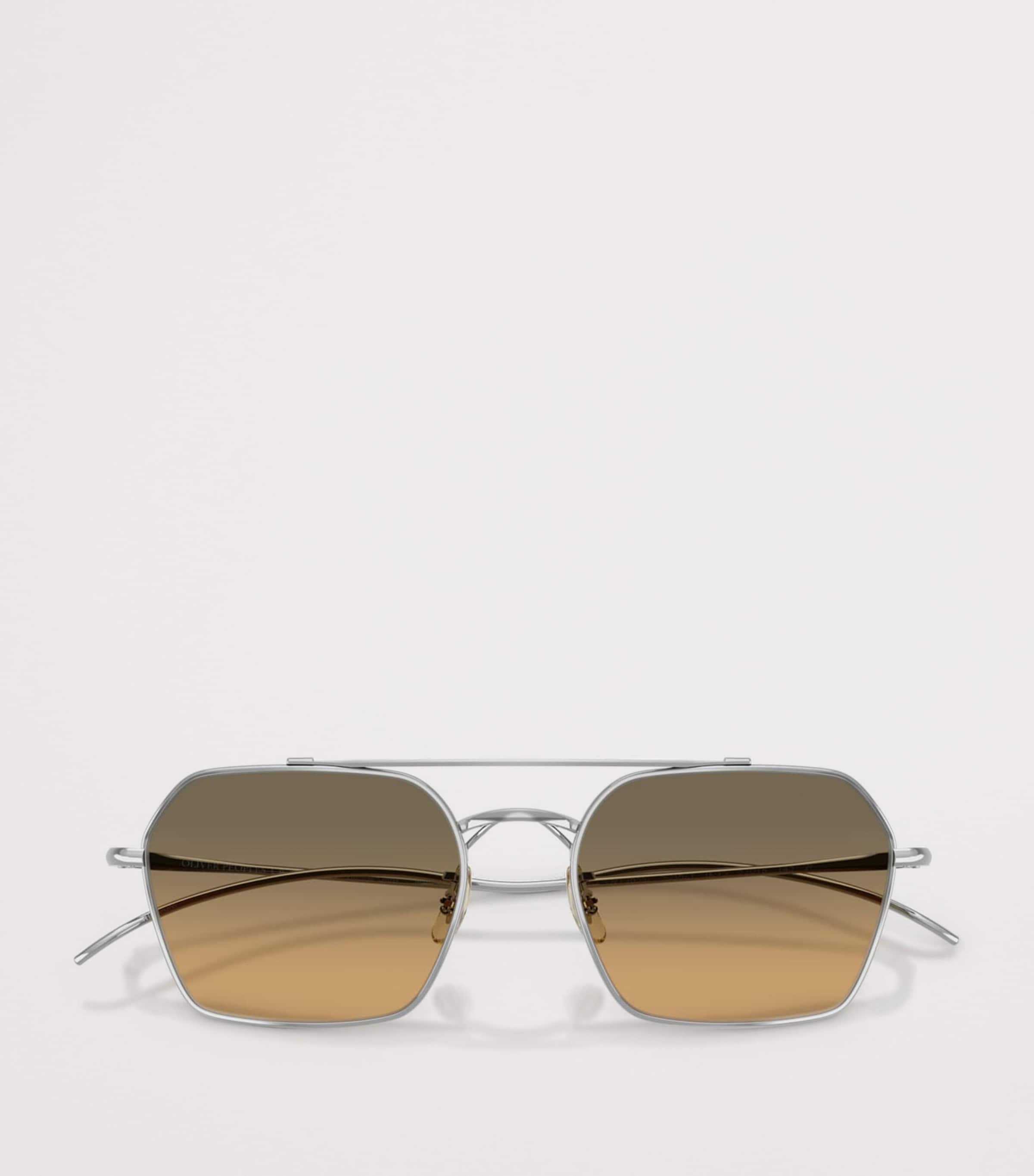 Oliver Peoples Titanium TK-15 Square Sunglasses Silver Image 6