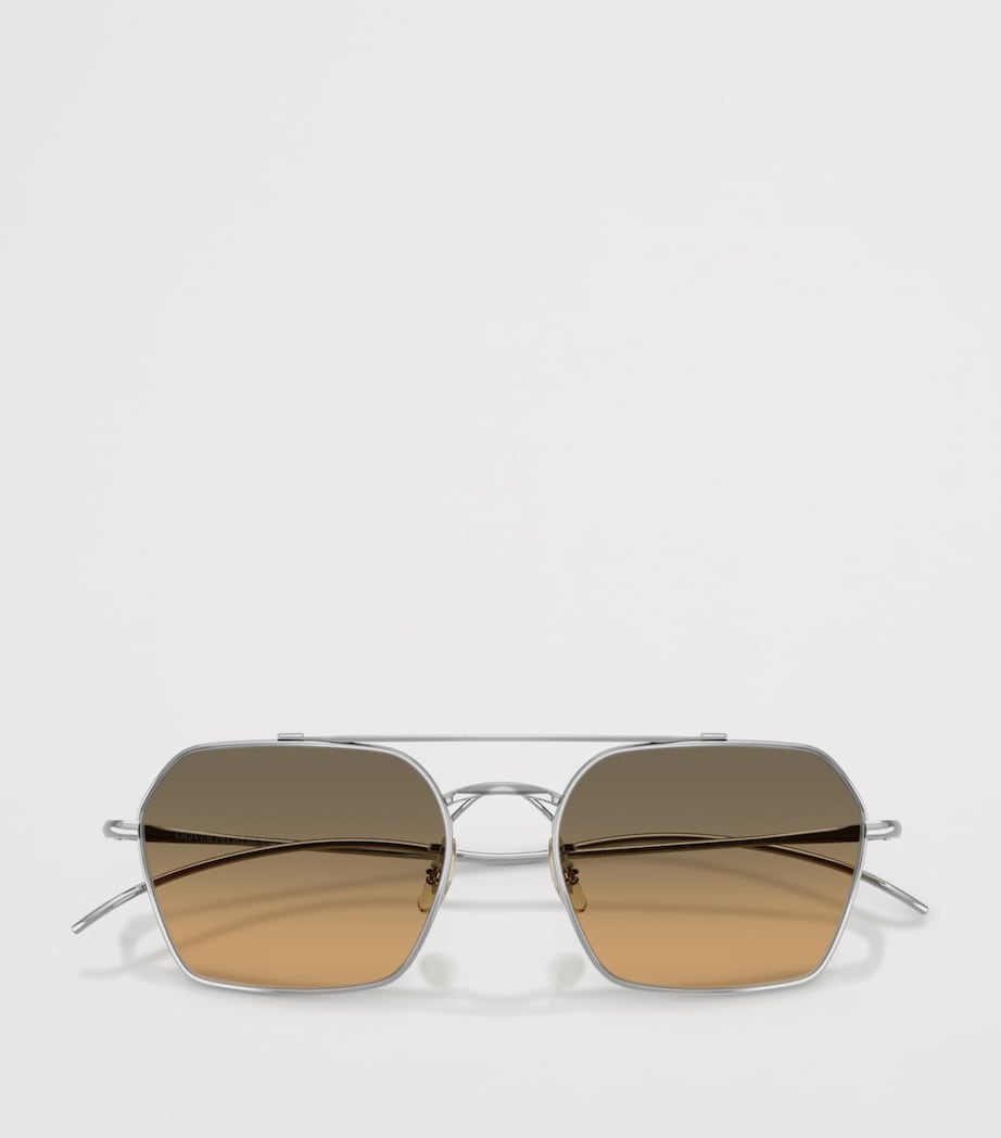 Oliver Peoples Titanium TK-15 Square Sunglasses Silver Image 6