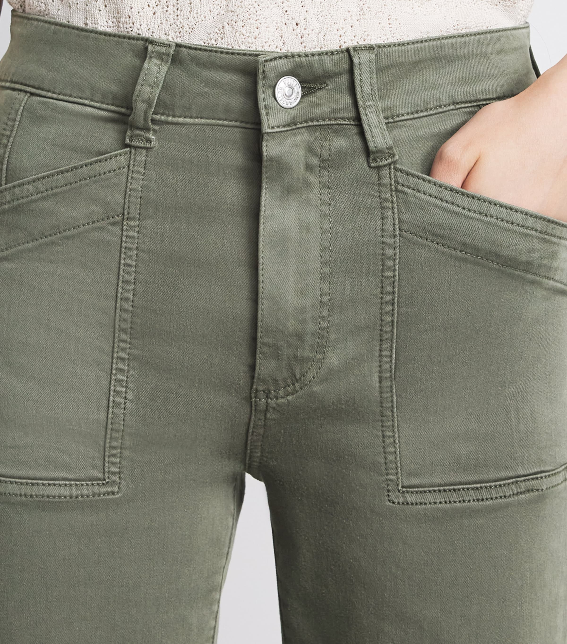 PAIGE Womens Quincy Straight Jeans Vintge Ivy Grn Image 3