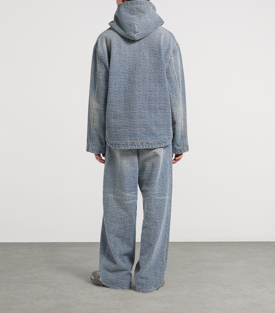 Balenciaga Mens Logo Embroidered Denim Jacket Image 3