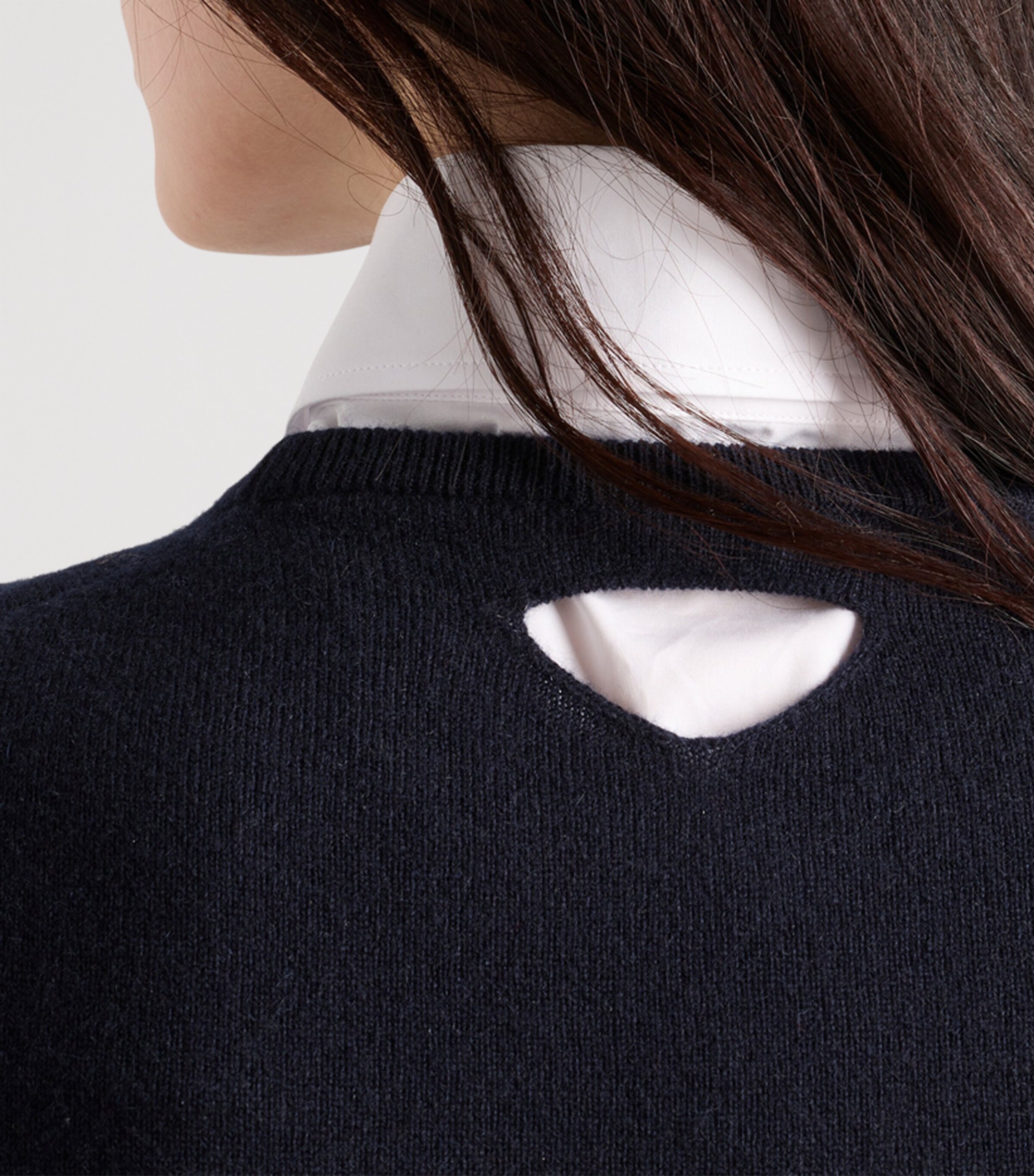 Cashmere Triangle Cut-Out Sweater F0008 Image 3