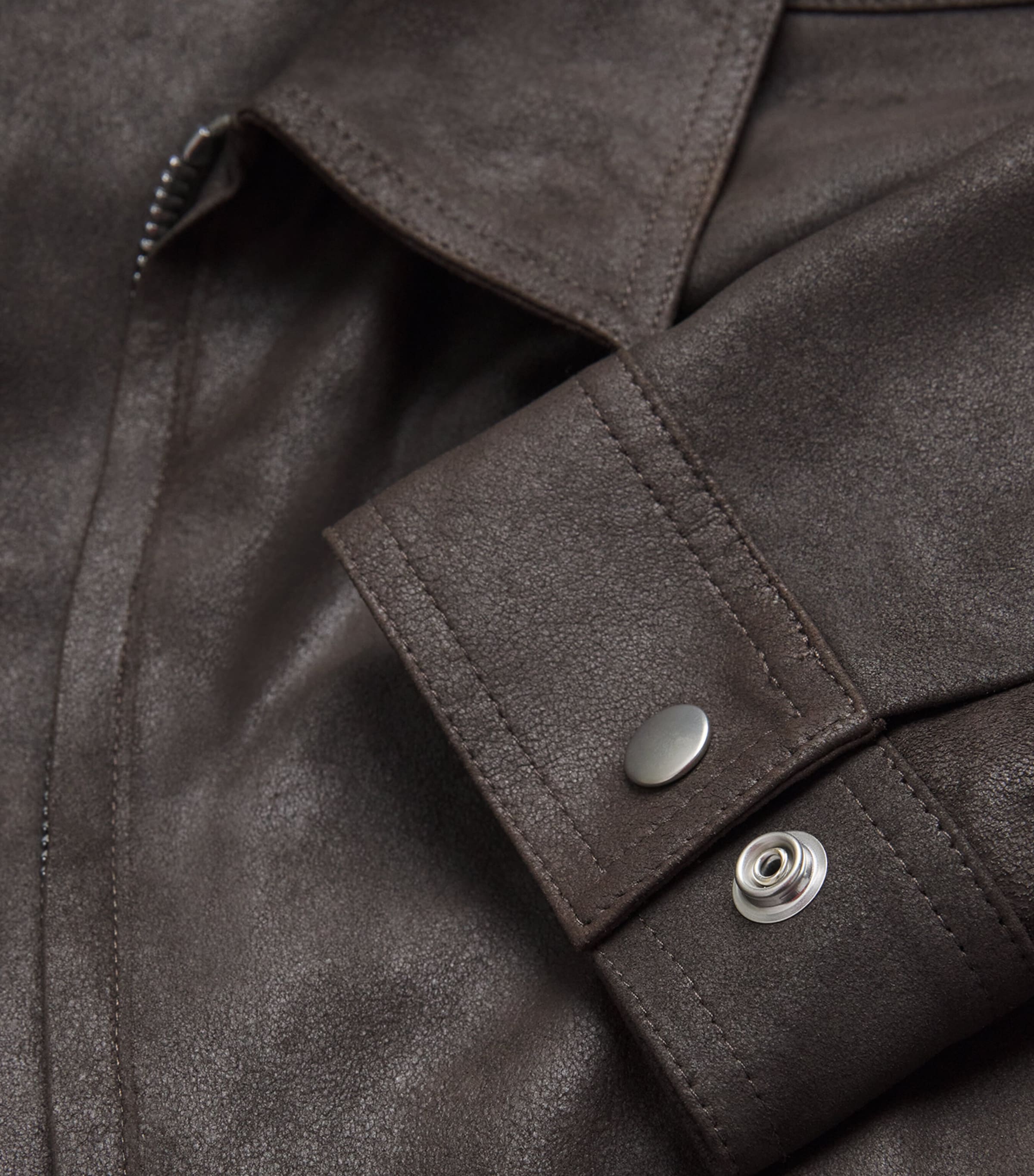 Rick Owens Mens Brad Leather Jacket Darkdust Image 5