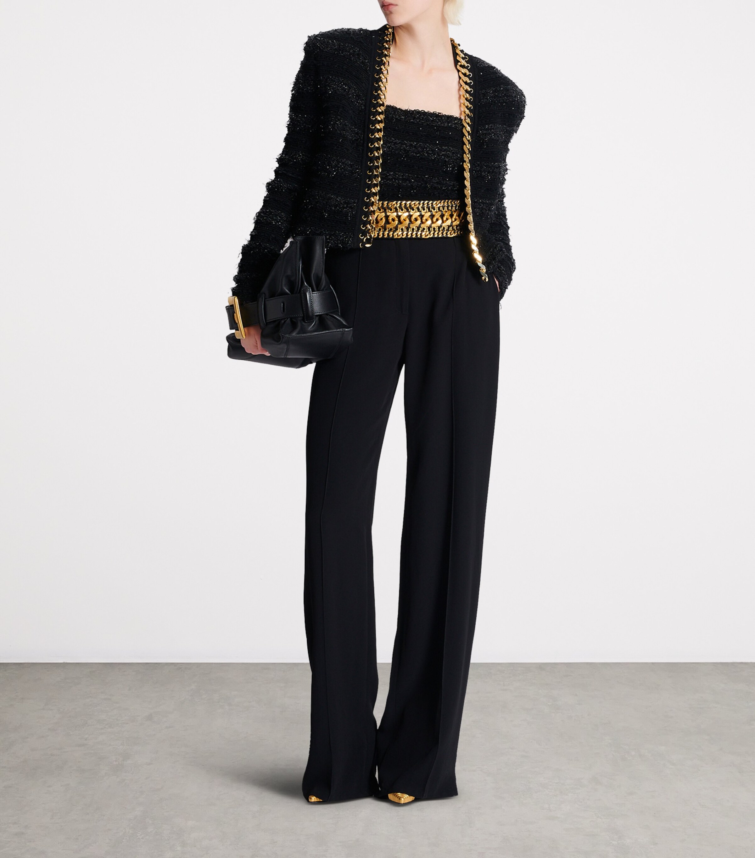 Chain-Detail Jacket EAD NOIR/OR Image 5