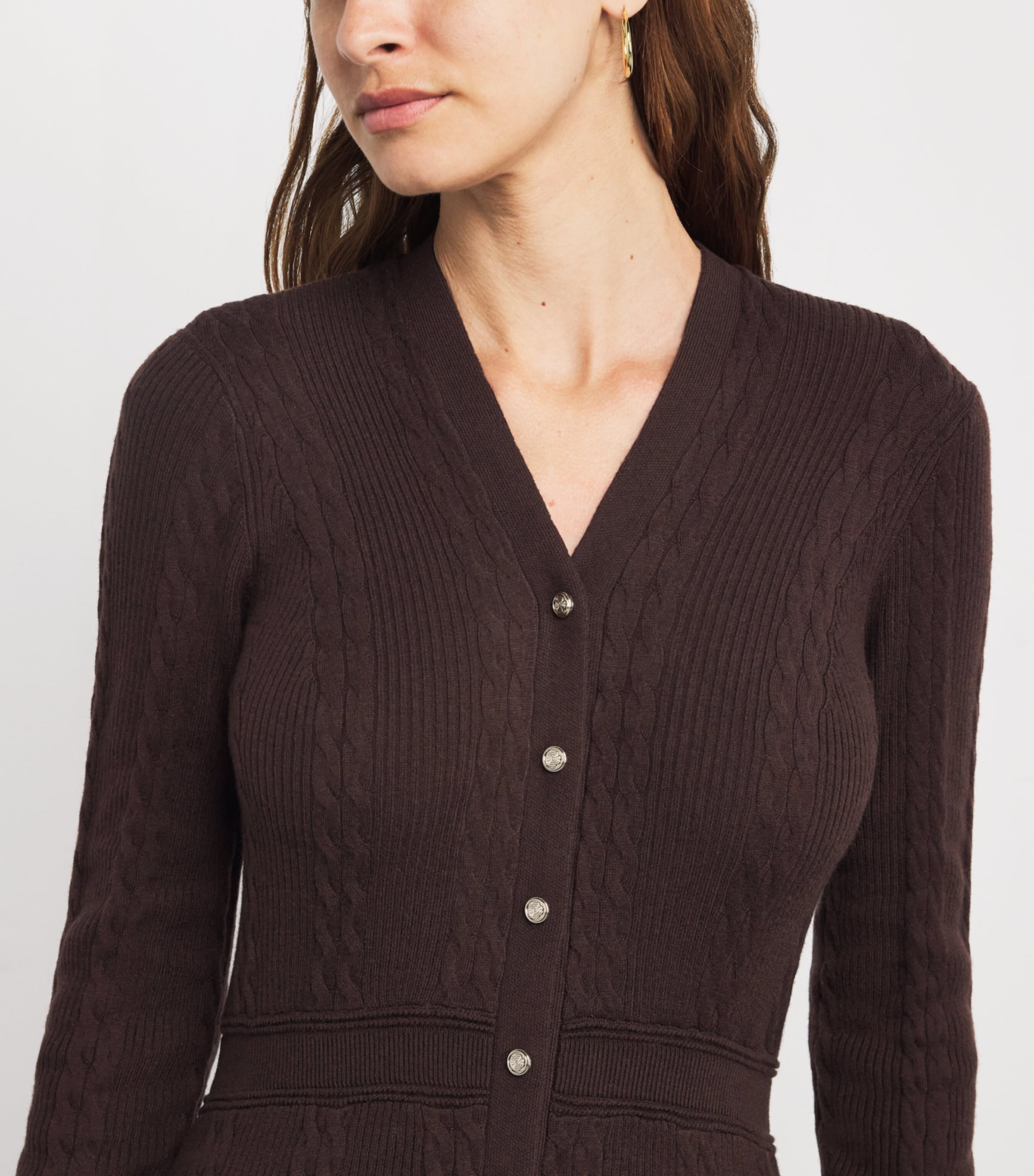 Cable Knit Maxi Dress BROWN Image 6