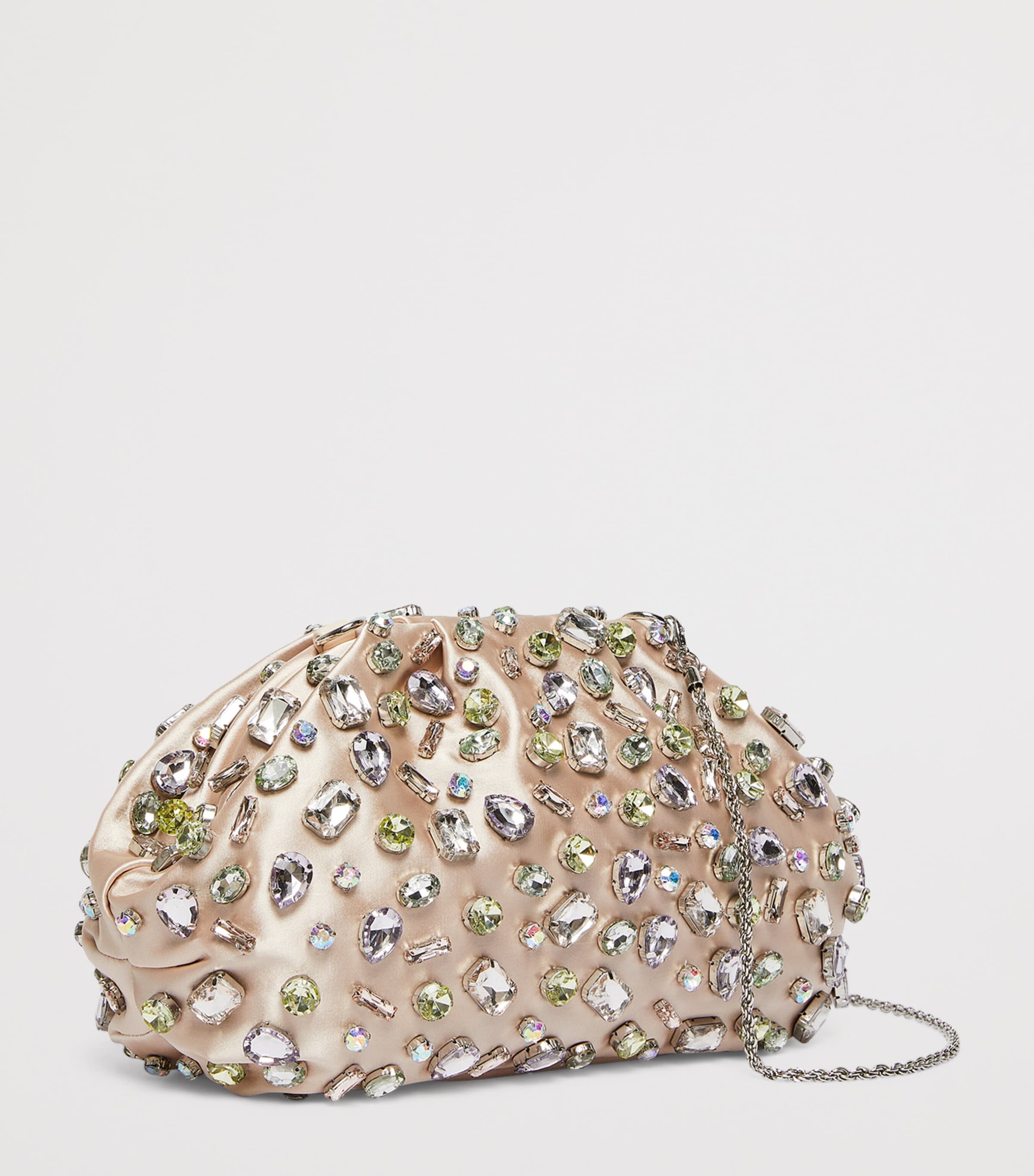 Marina Rinaldi Satin Embellished Clutch Bag Powder Image 3