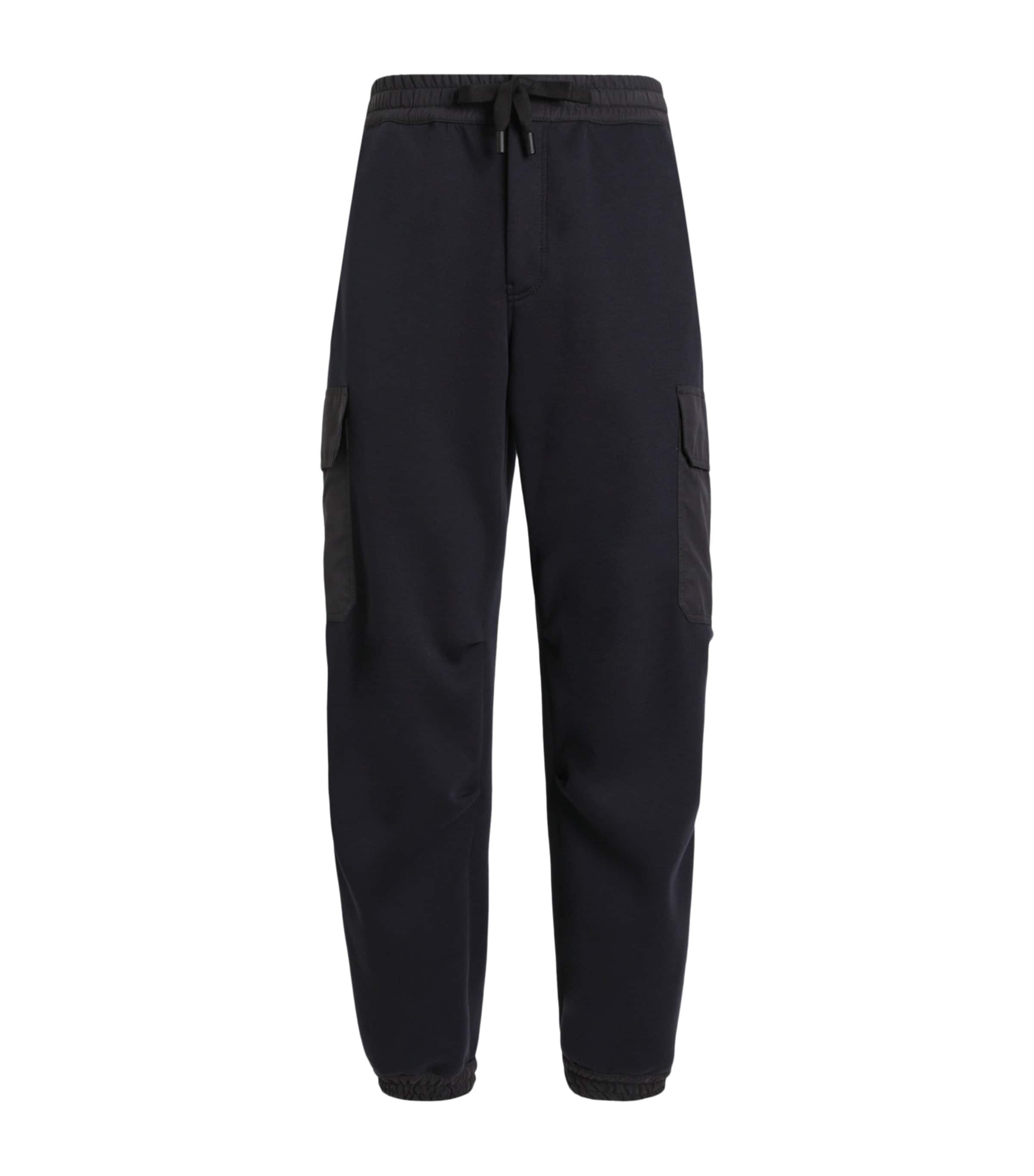 Dolce&Gabbana Mens Cotton-Blend Sweatpants Very Dark Blue Image 1