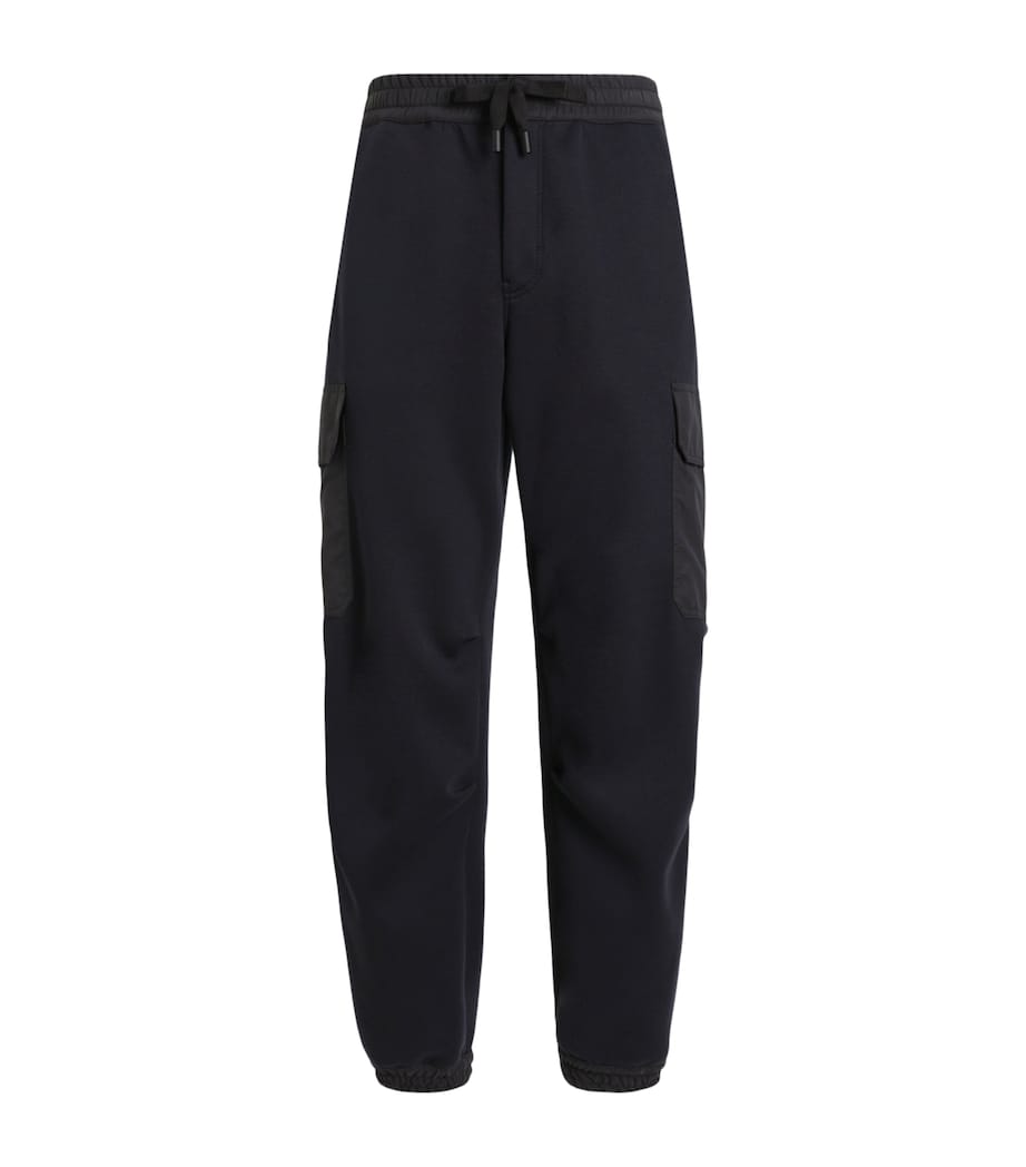 Dolce&Gabbana Mens Cotton-Blend Sweatpants Very Dark Blue Image 1