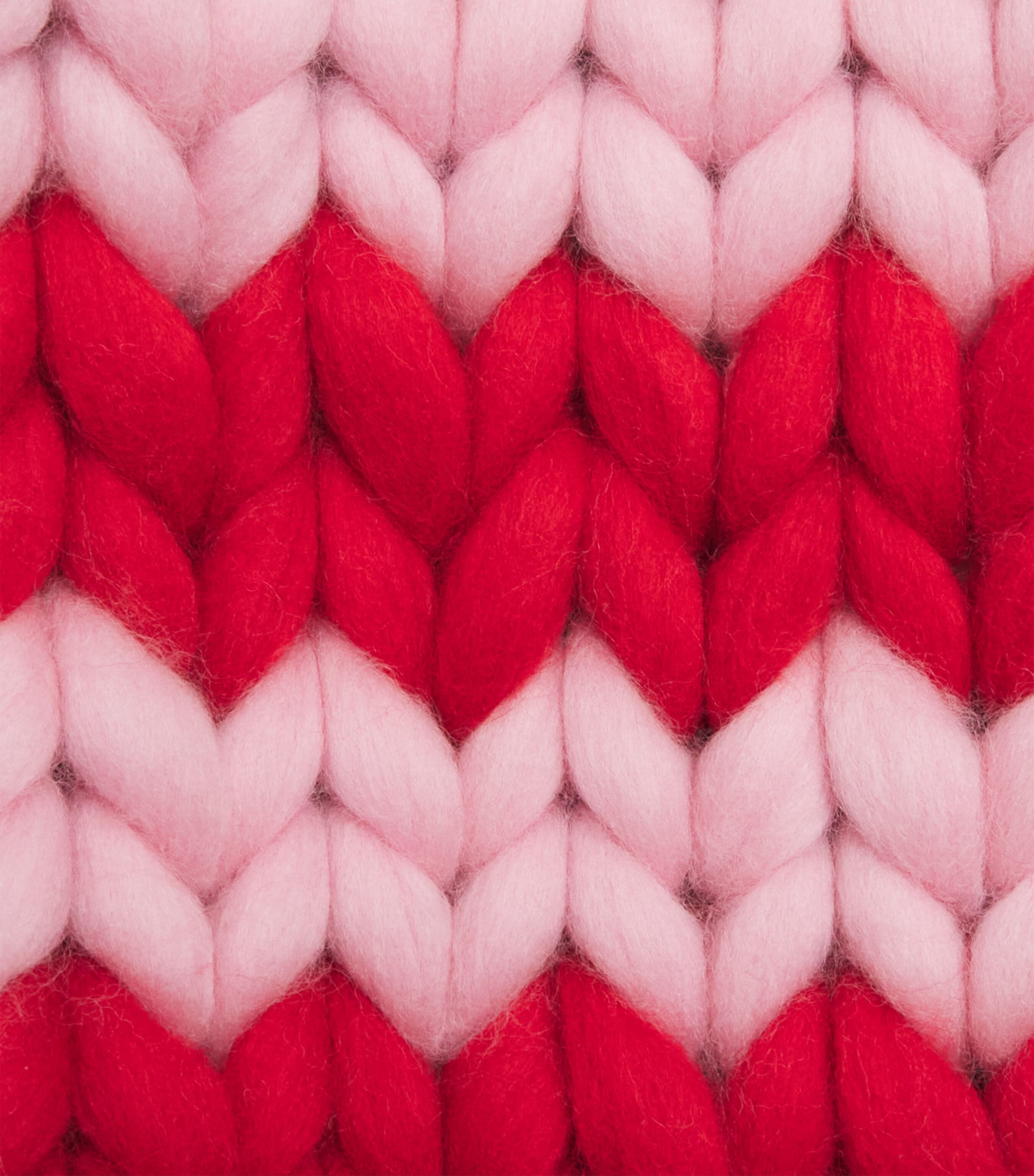 Lauren Aston Merino Wool Knitted Stocking Candyfloss & Scarlet Image 3