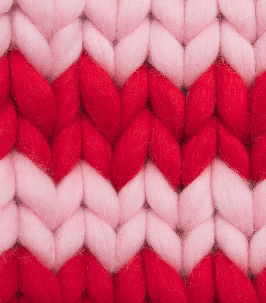 Lauren Aston Merino Wool Knitted Stocking Candyfloss & Scarlet Image 3