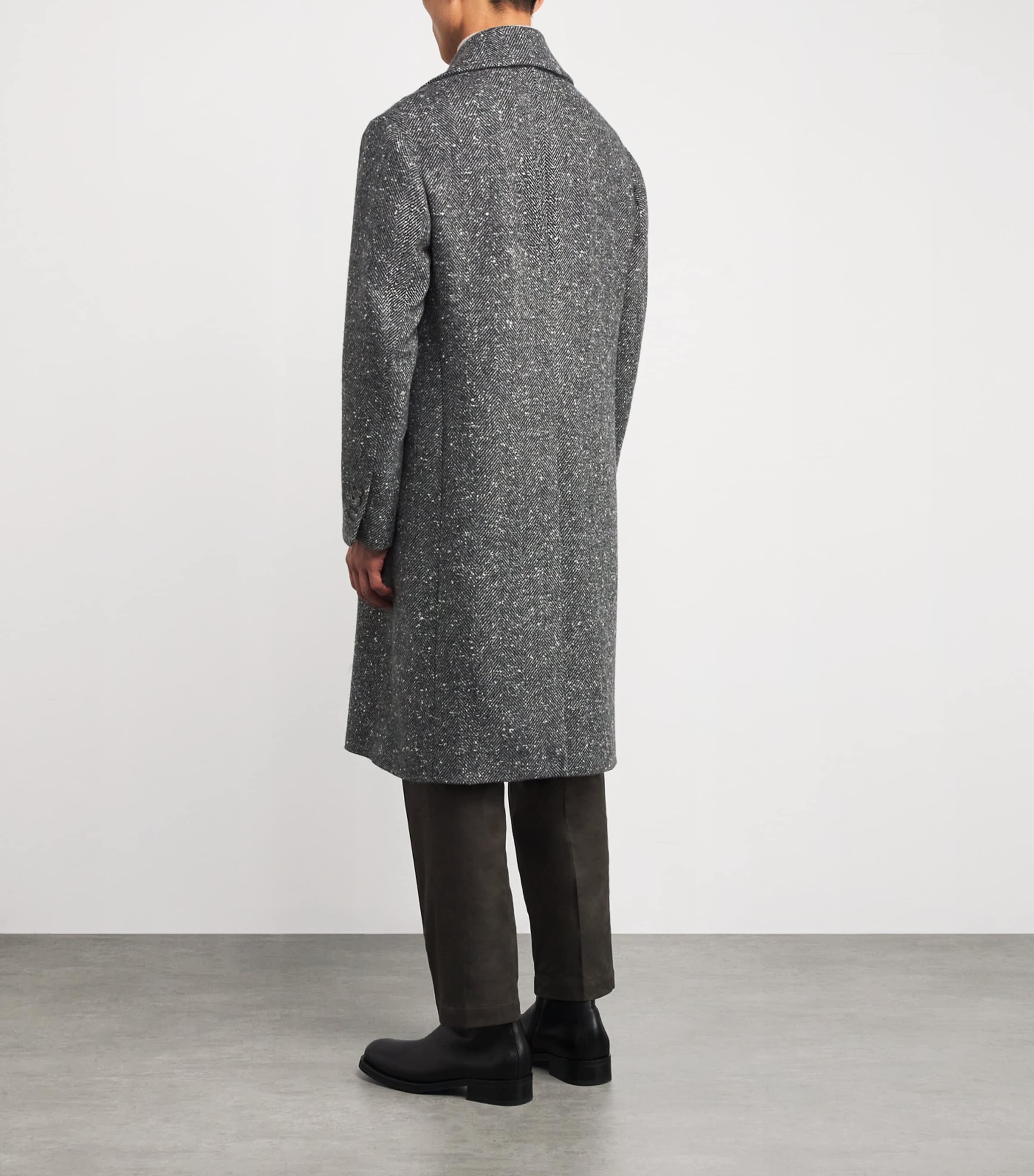 Cashmere Tweed Overcoat GREY Image 4