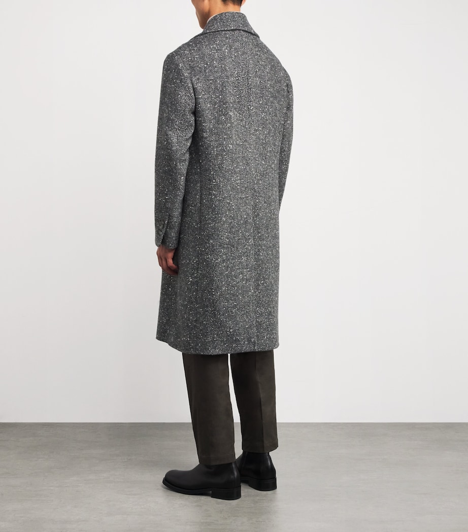 Cashmere Tweed Overcoat GREY Image 4