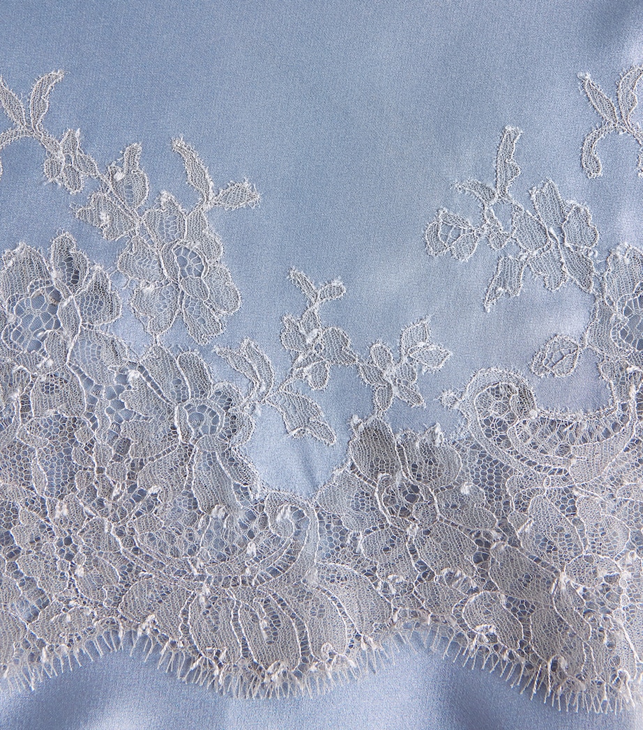 Carine Gilson Womens Silk Lace Nightdress Bluestone Image 6