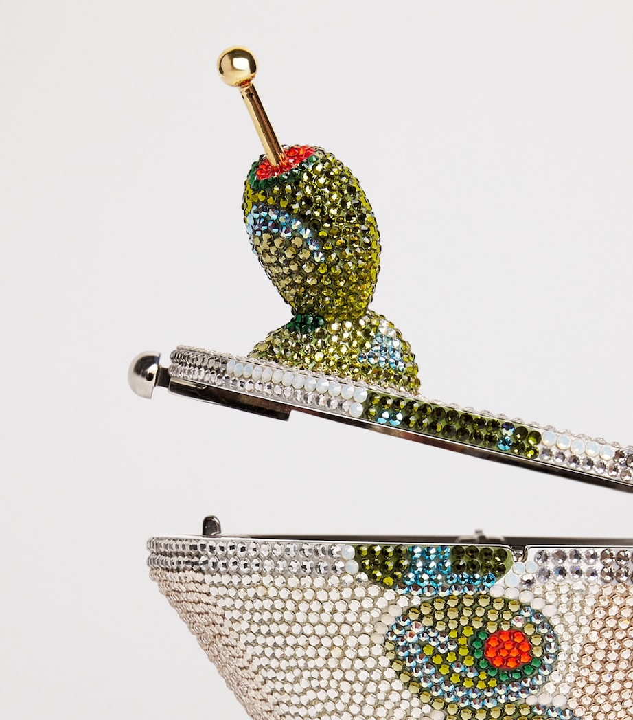 Judith Leiber Embellished Martini Clutch Bag Srhmt Silver Rhine Image 6