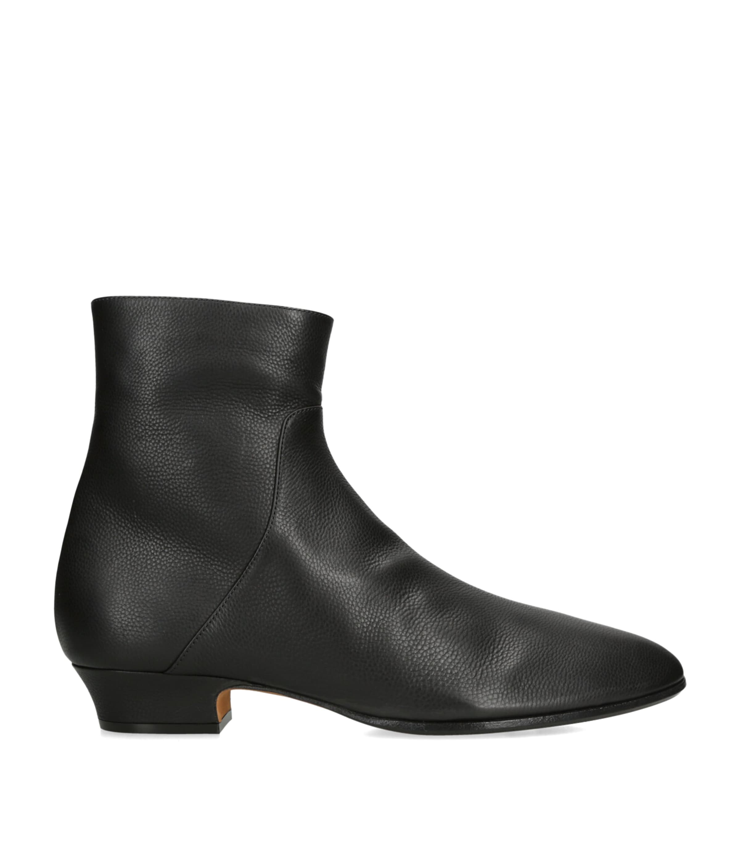 Shop The Row Hereditas Leather Ankle Boots 25 In Black