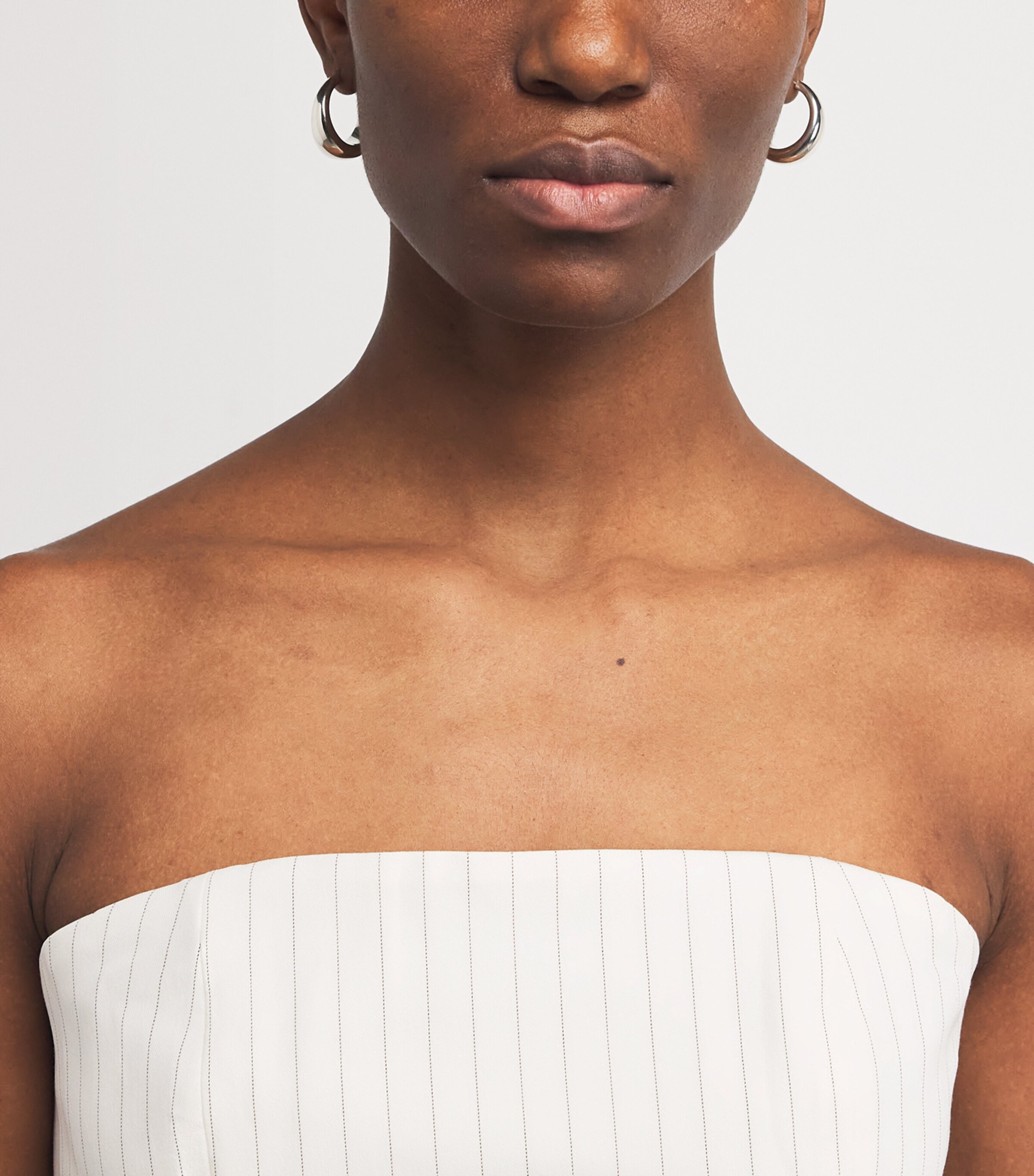 Stripe Essential Suiting Crop Top CHESTNUT PIN STRIPE Image 6