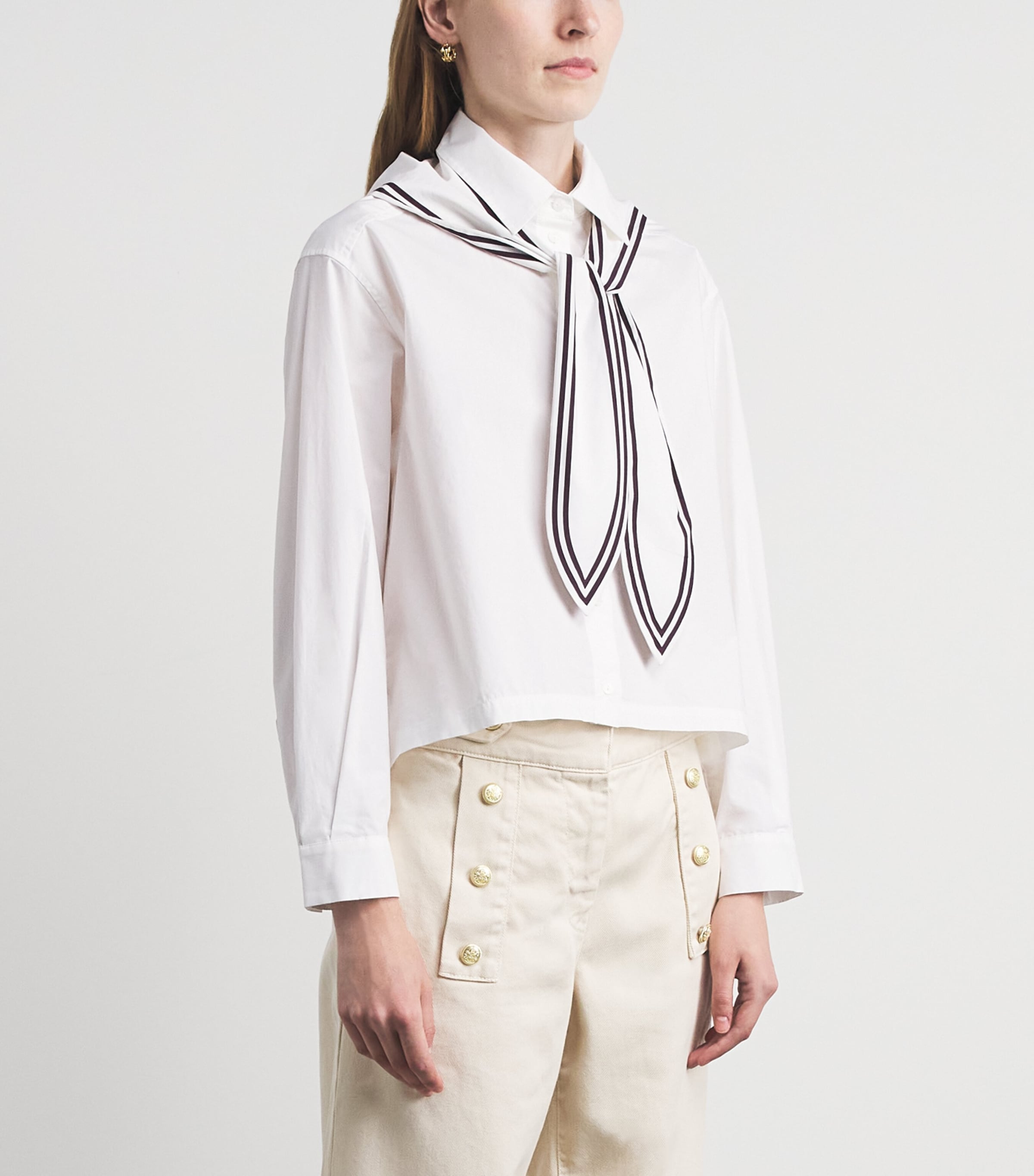Claudie Pierlot Womens Cotton Sailor Shirt Ecru Image 4