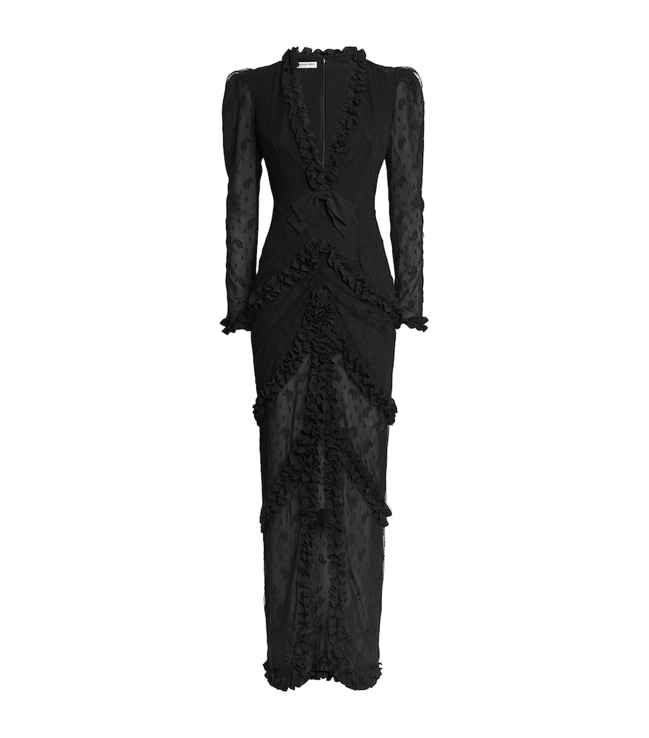 Lace-Detail Maxi Dress 0900 BLACK Image 1