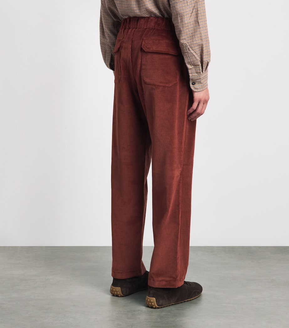 Sease Mens Corduroy Belted Trousers Terracotta Image 5
