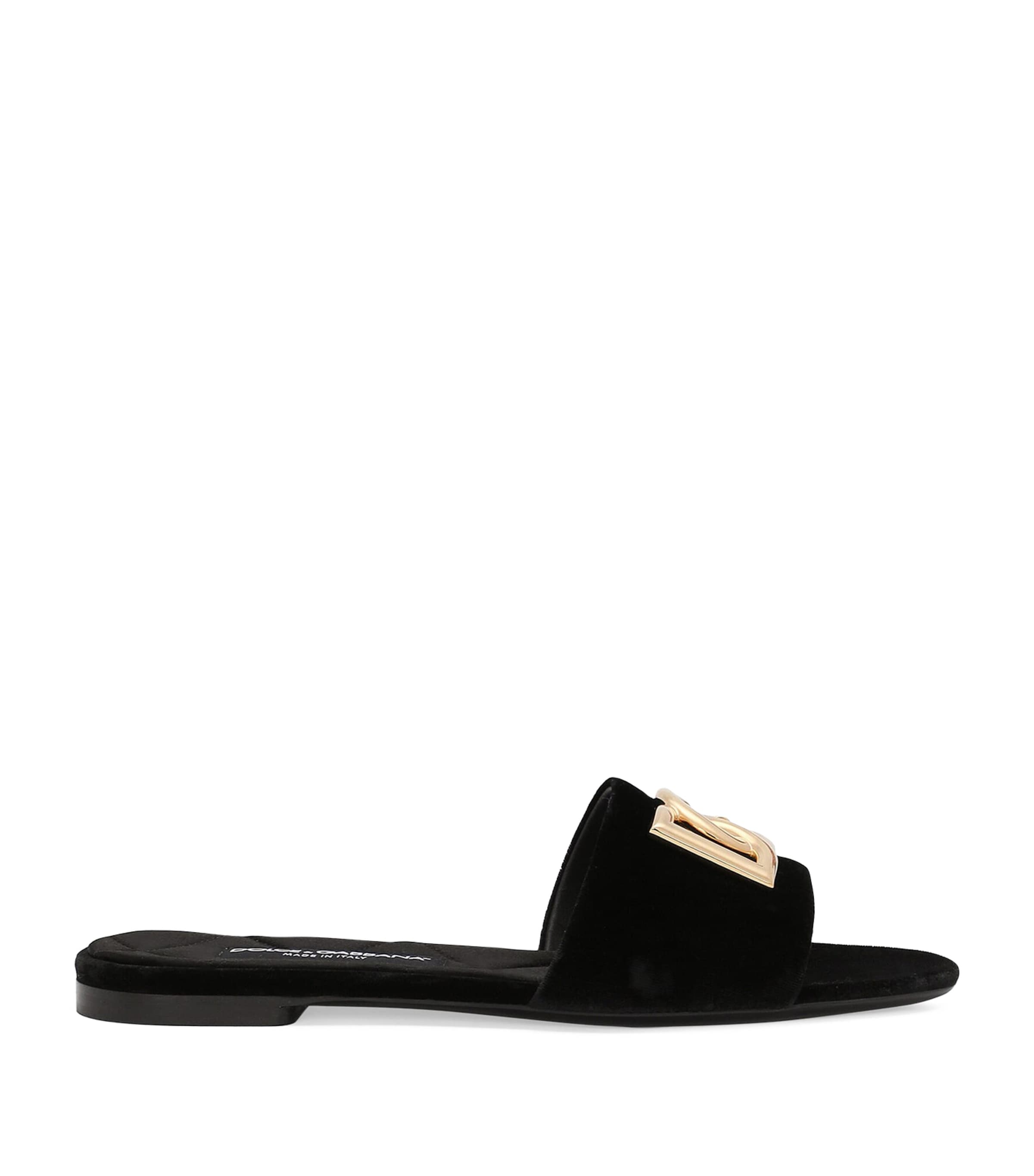 Dolce & Gabbana Logo-plaque Leather Slides