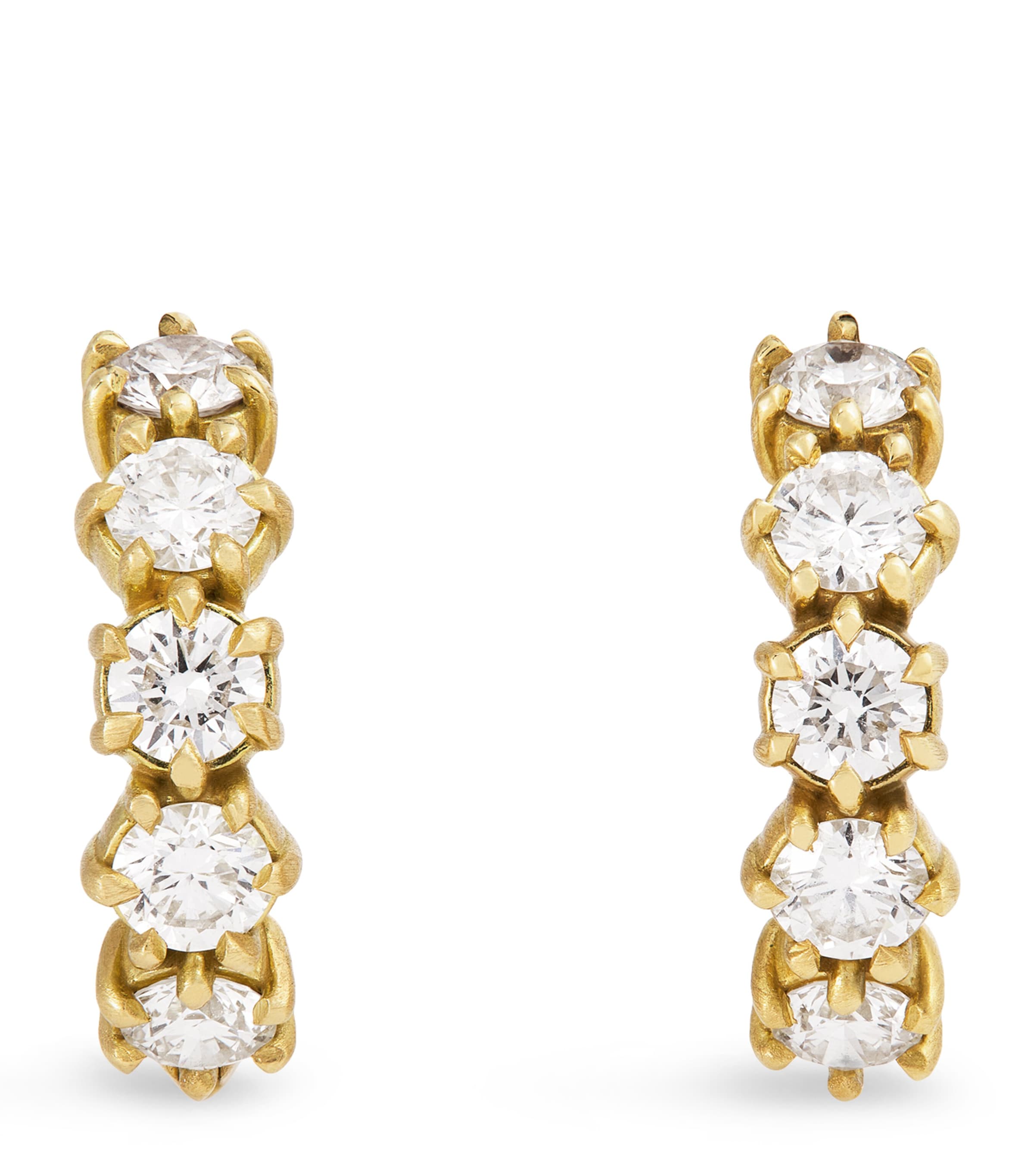 Jade Trau Yellow Gold And Diamond Catherine Huggie Earrings In Gold