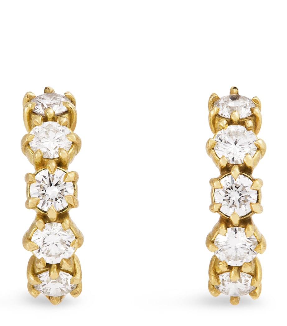 Yellow Gold and Diamond Catherine Huggie Earrings YELLOW GOLD Image 1