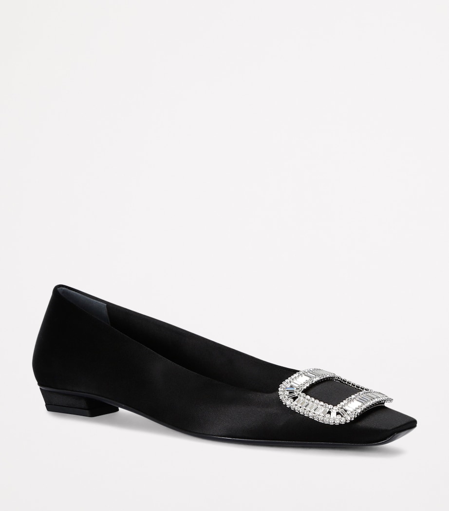 Satin Belle Vivier Ballet Flats BLACK Image 3