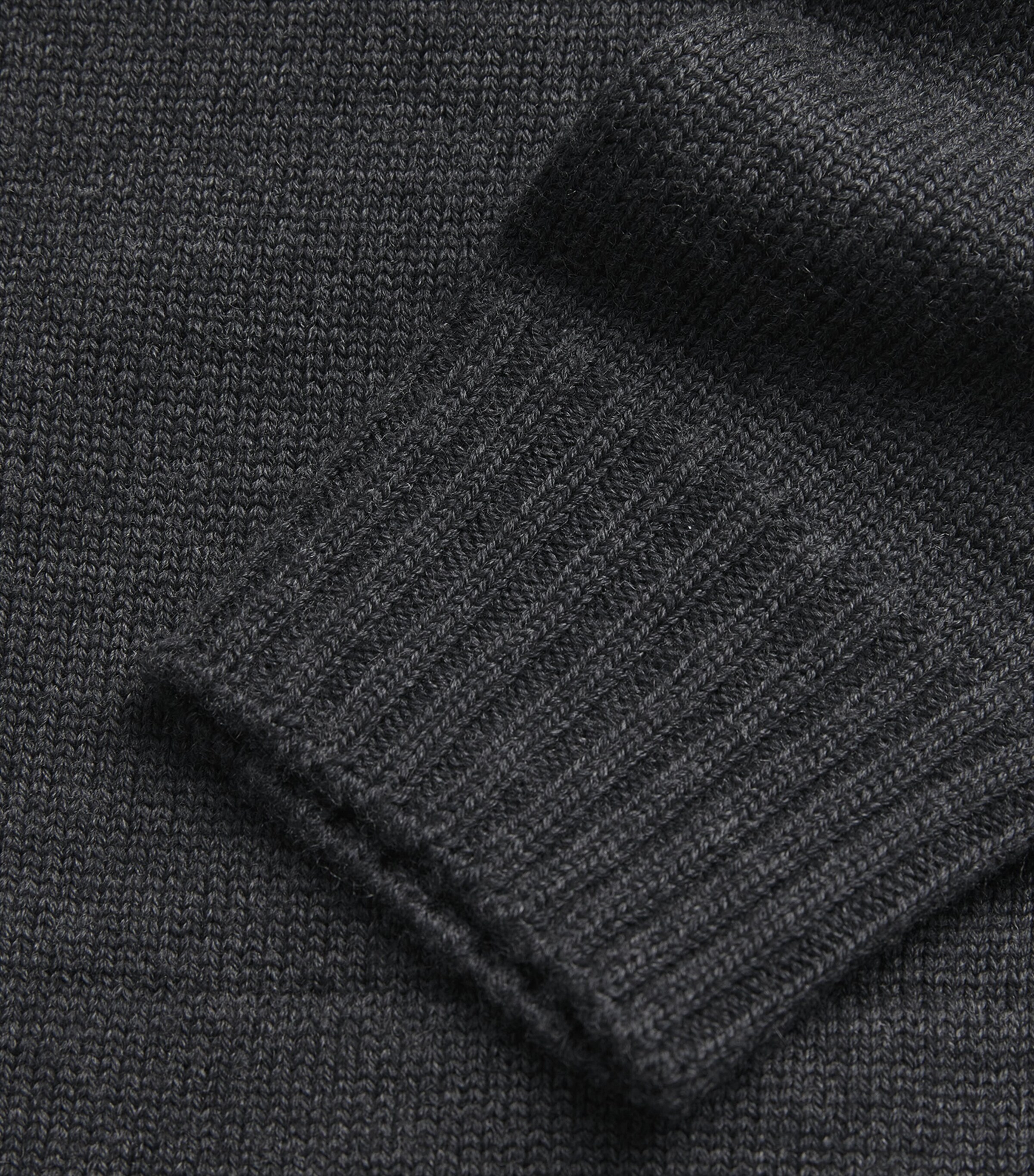 John Smedley Mens Merino Wool Zip-Up Cardigan Charcoal Image 5