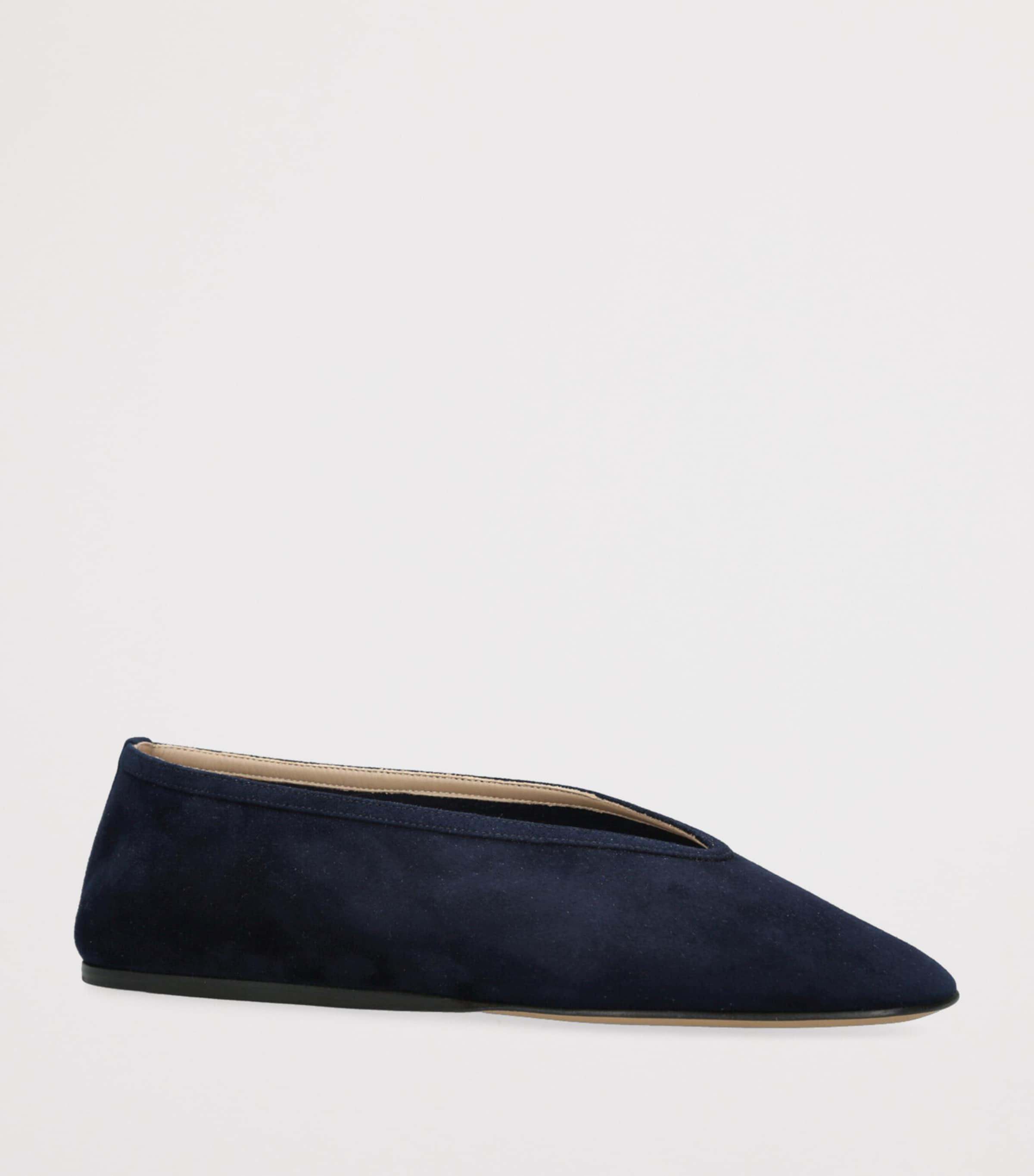 Le Monde Beryl Suede Luna Ballet Flats Navy Image 3