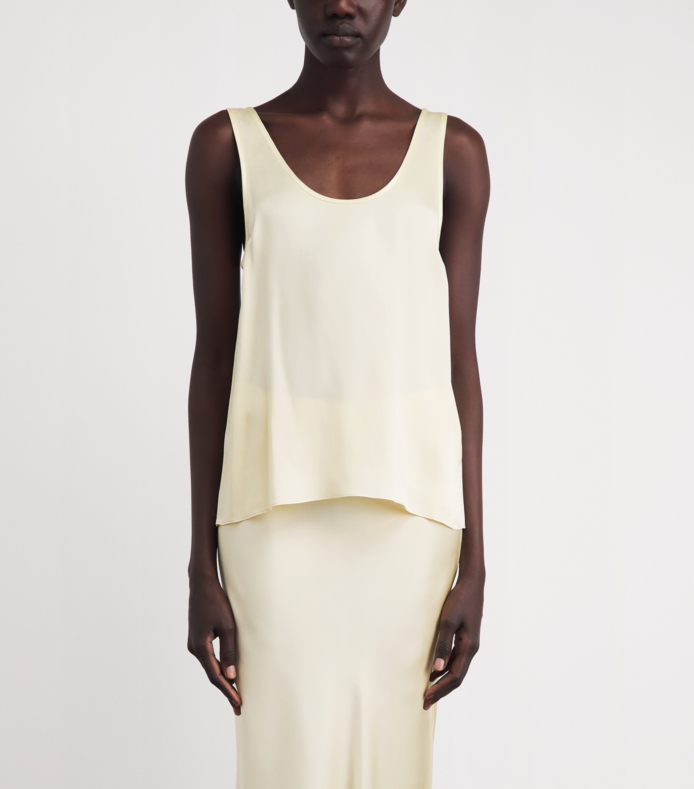 ANINE BING Womens Silk Lea Tank Top Cream Image 4