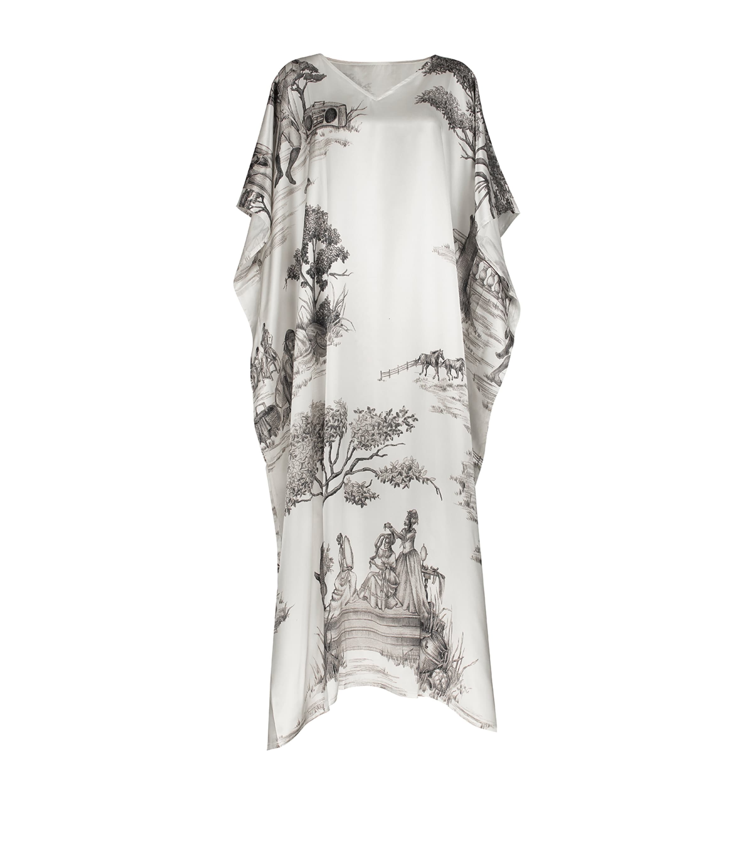 Gingerlily x Sheila Bridges Mulberry Silk Harlem Toile Kaftan | Holiday Shop | Womens | Beach Cover Ups | Women Clothing | Swimwear & Beachwear | Kaftans & Cover Ups | Designers | Gingerlily
