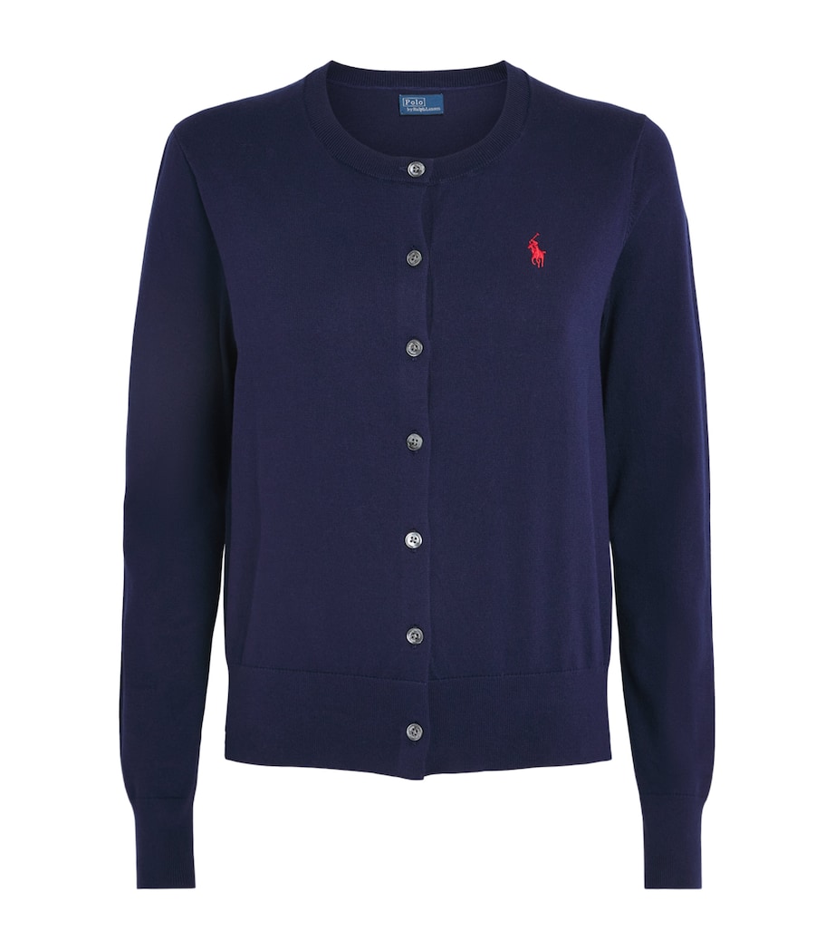 Polo Ralph Lauren Womens Cotton-Blend Cardigan Bright Navy Image 1