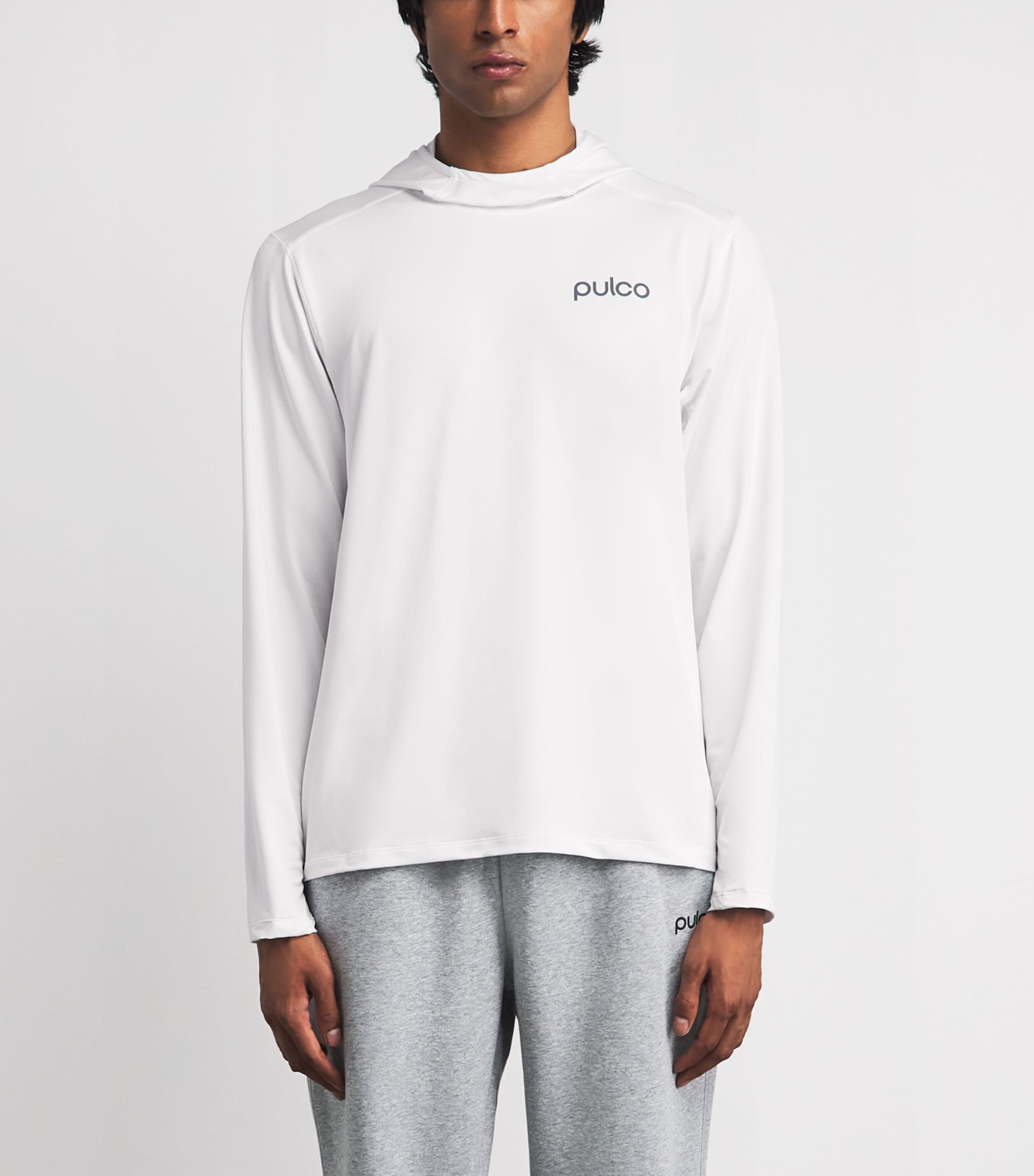 Pulco Studios Mens Hooded Long-Sleeve T-Shirt White Image 4