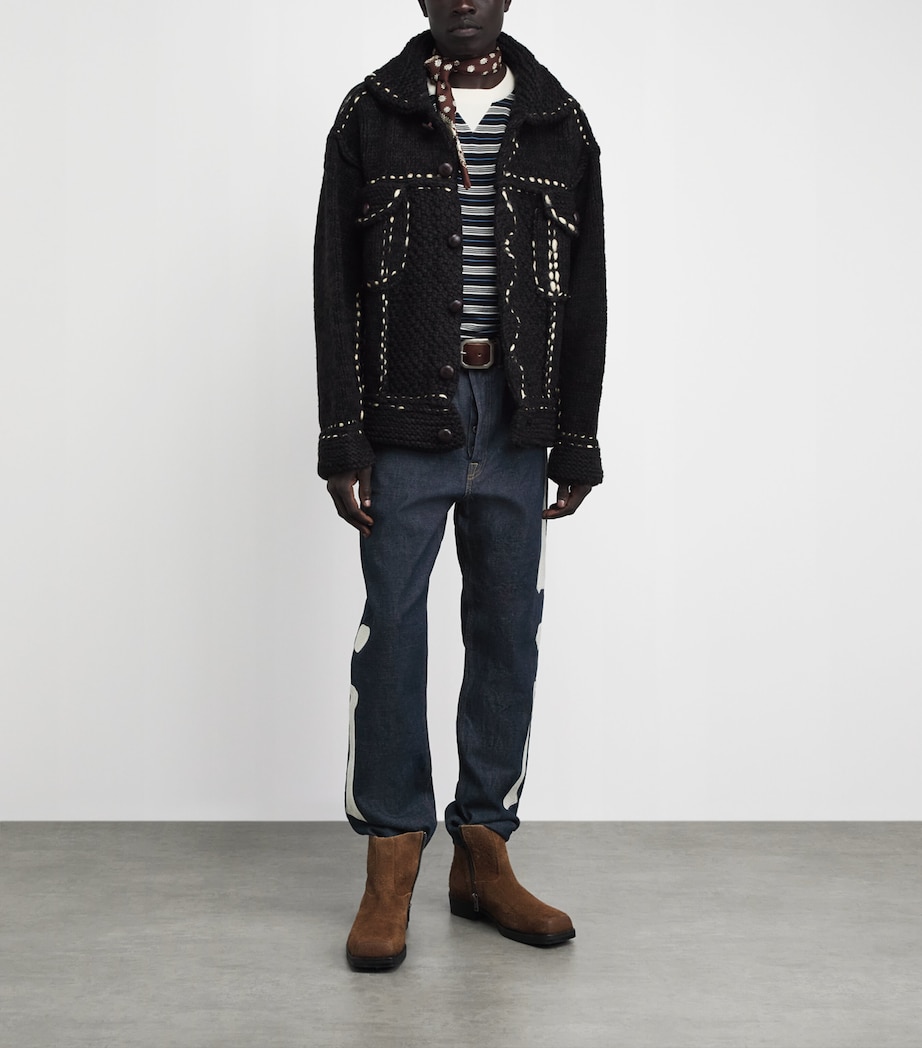 Kapital Mens Skeleton Mexican Tuxedo Straight Jeans Idg Image 2