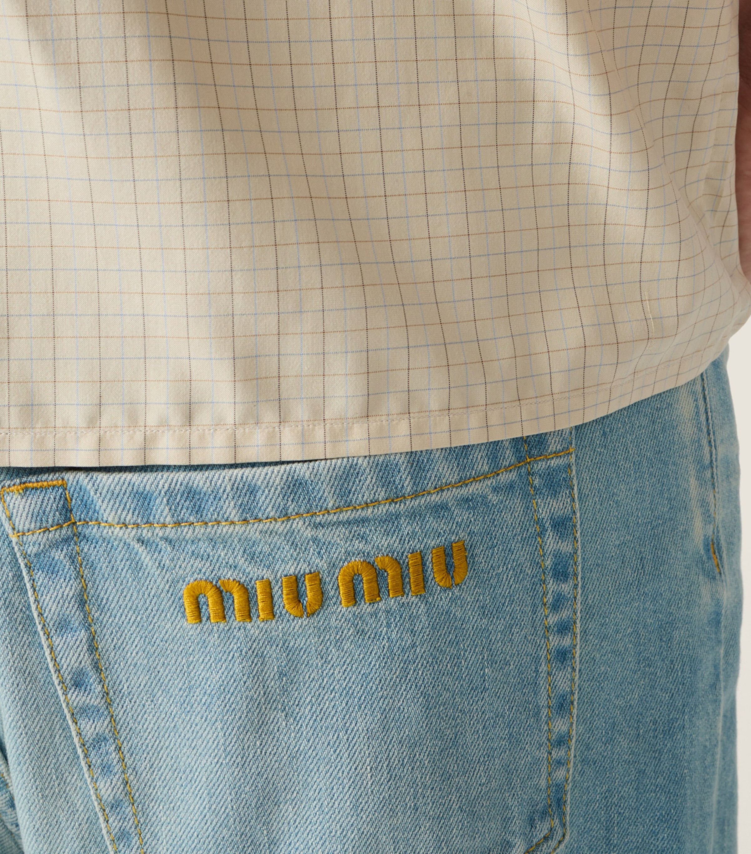 Miu Miu Womens Stonewashed Wide-Leg Jeans Image 6