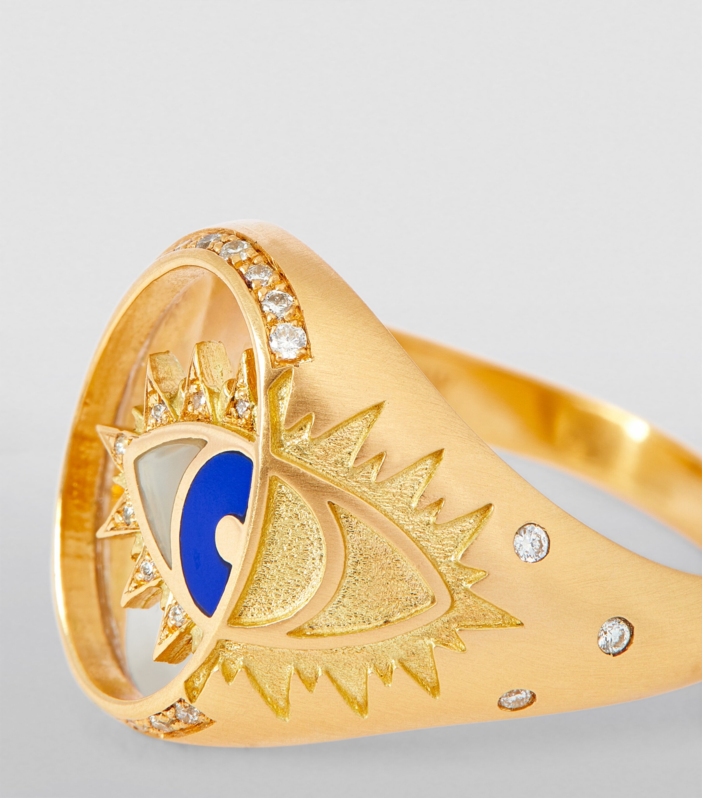 L'ATELIER NAWBAR Yellow Gold, Diamond and Mother-of-Pearl Eye On Biladi Ring Yellow Gold Image 6