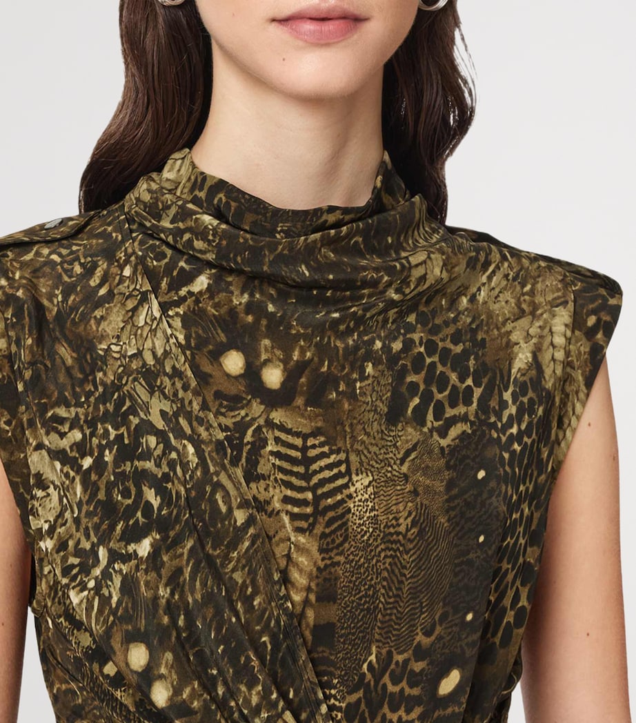 AllSaints Womens Persia Midi Dress Blixa Khaki Green Image 6