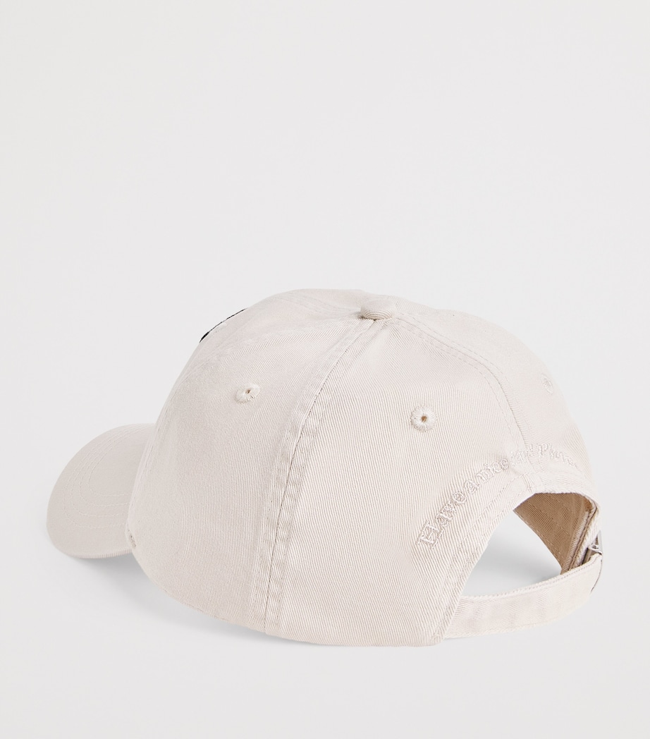 Organic Cotton Appliqué Baseball Cap 135 EGRET Image 3