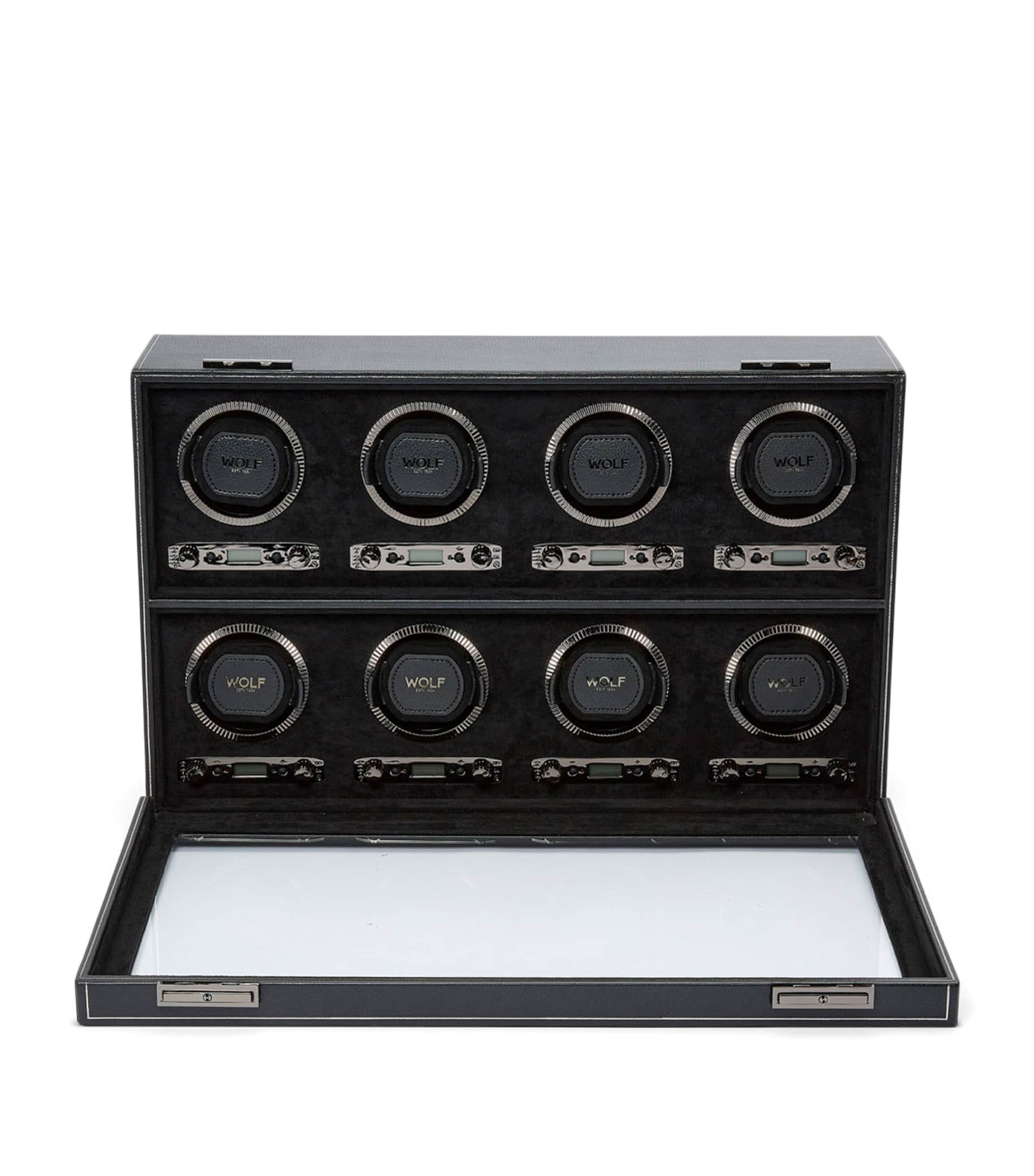 WOLF British Racing 8-Piece Watch Winder Black Image 2