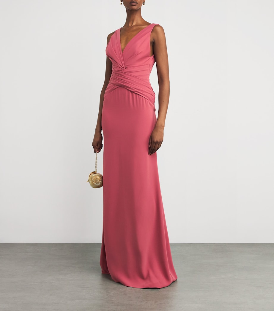 V-Neck Criss-Cross Gown 181635 SLATE ROSE Image 2