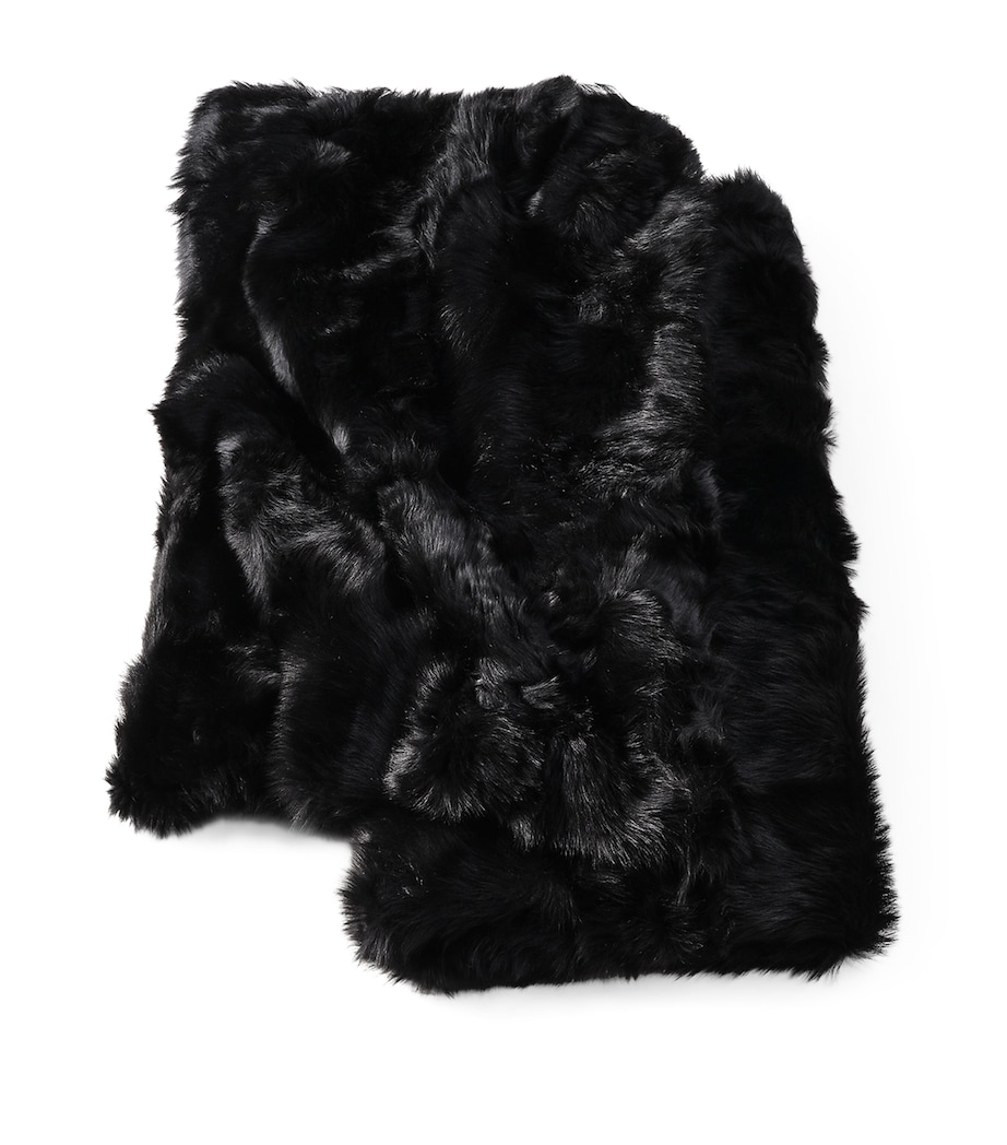 Shearling Brighton Throw (60cm x 60cm) BLACK Image 1