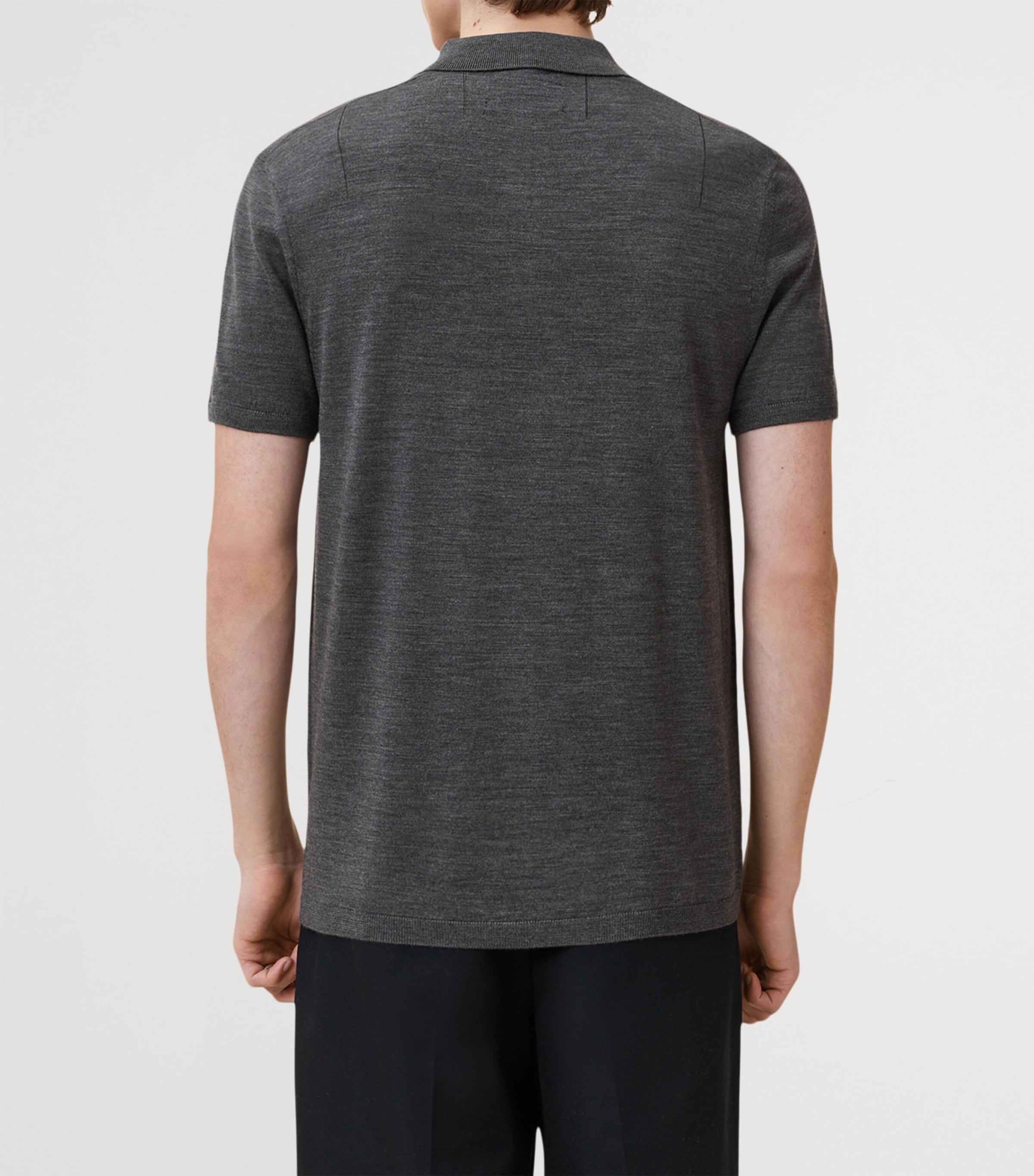 Merino Wool Mode Polo Shirt MONUMENT GREY Image 5