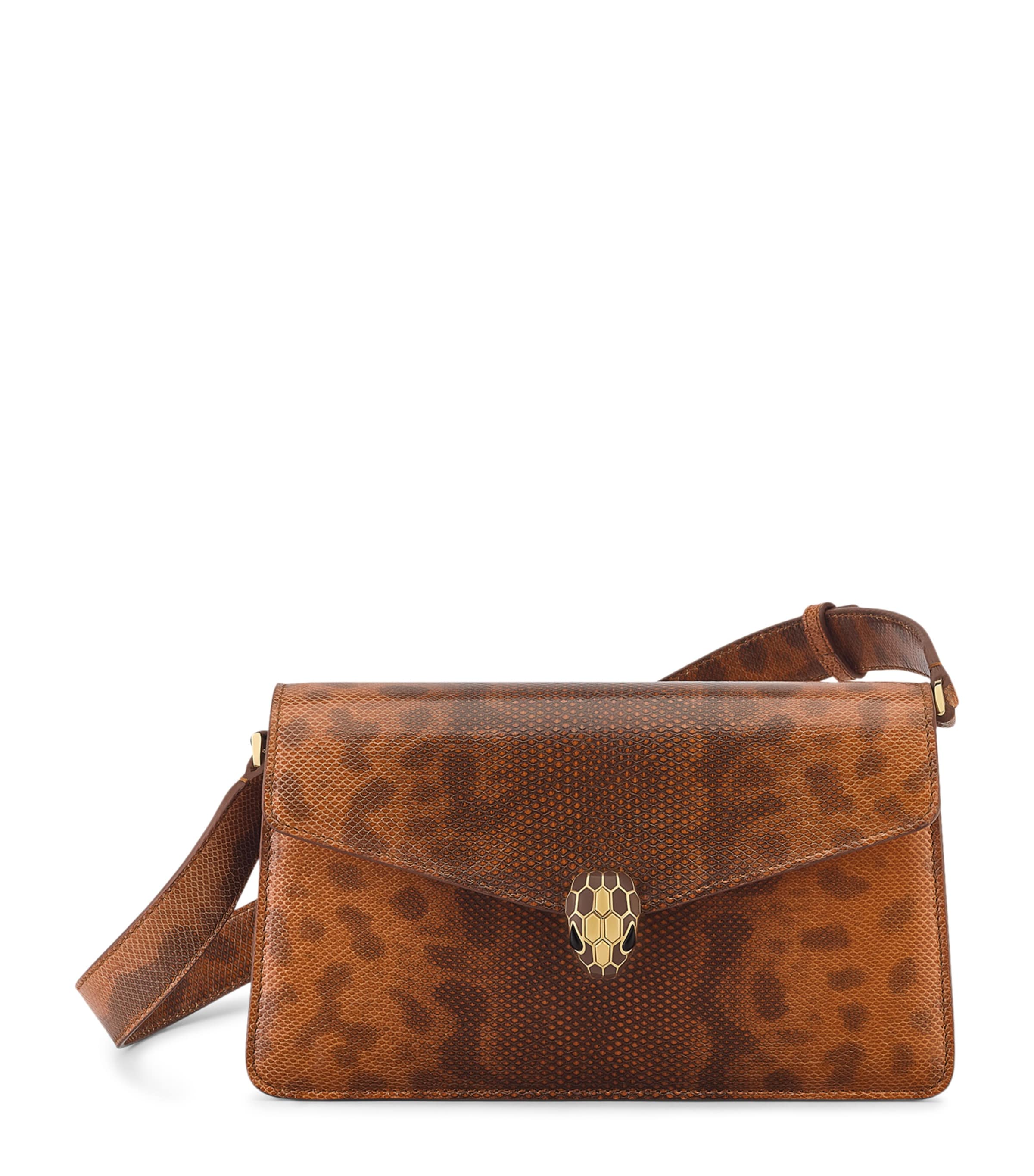 Bvlgari Small Leather Serpenti Forever Cross-Body Bag Bronze Image 1
