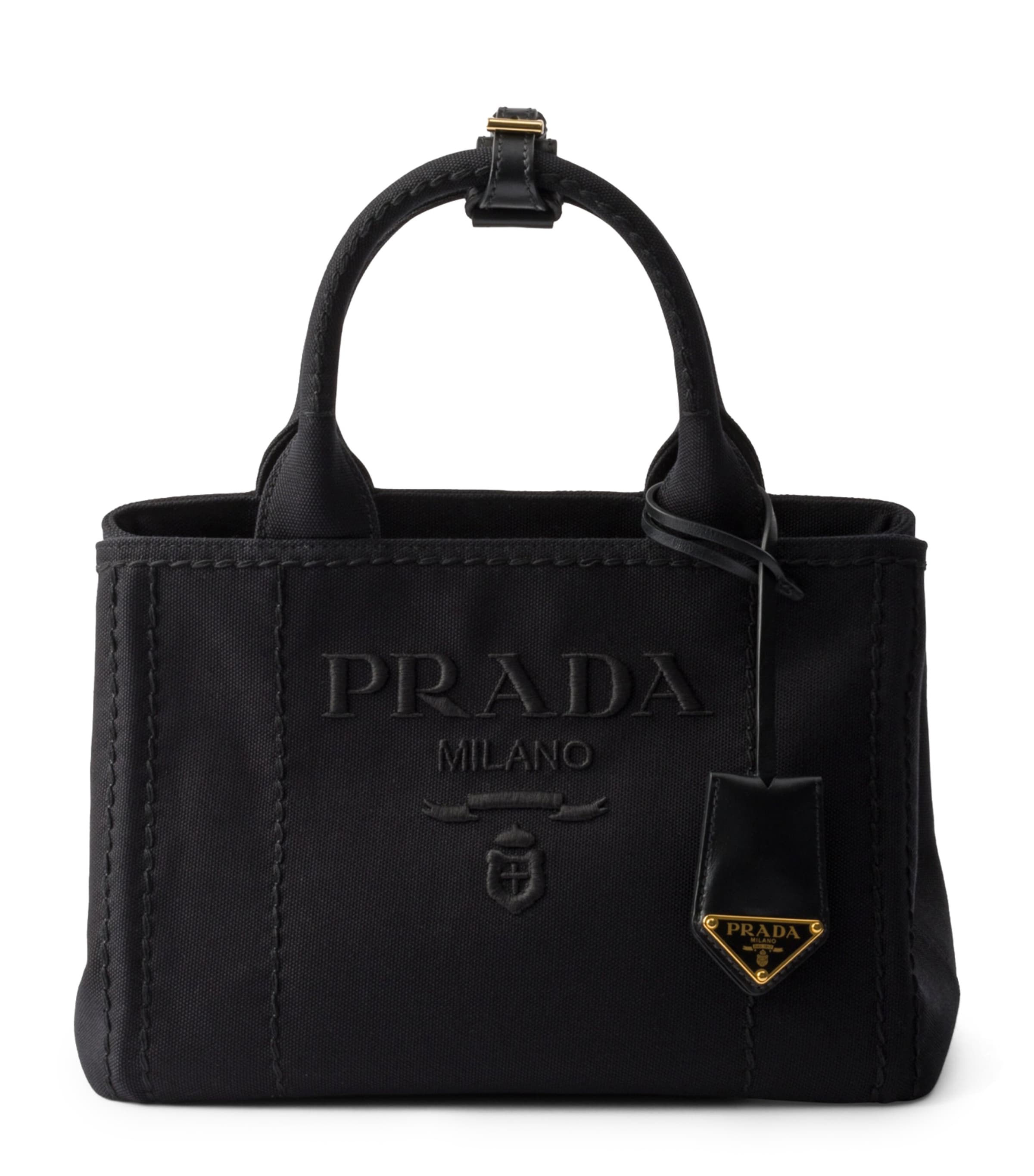 Prada Small Cotton Canvas Top-Handle Bag Image 1