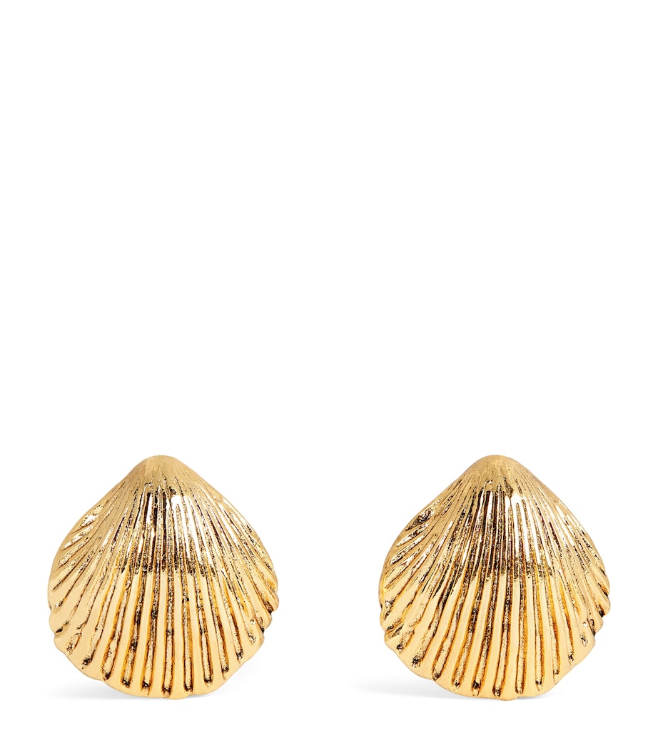 Rixo Gold-Plated Meyra Shell Earrings Gold Image 1
