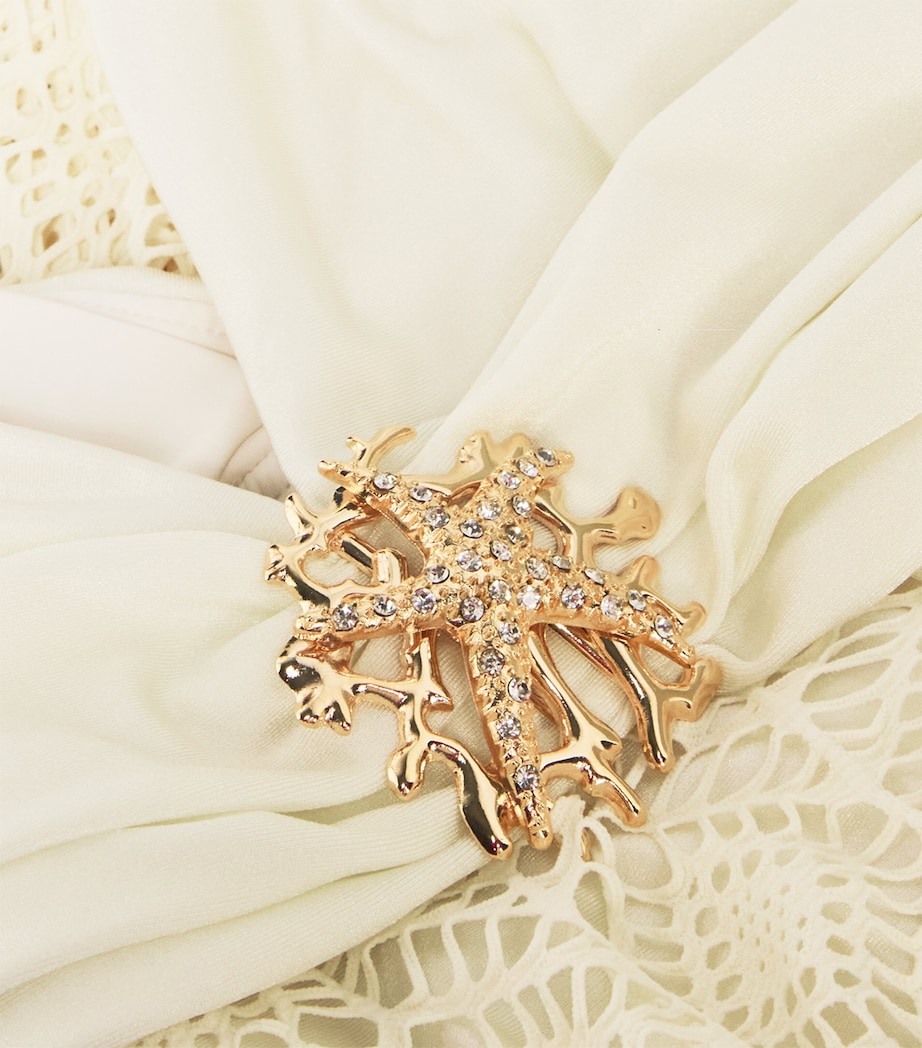 Crocheted Embellished Maxi Dress WHITE/TBD Image 5