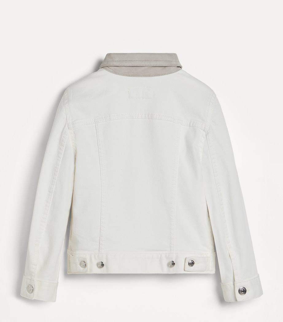 Brunello Cucinelli Kids Suede-Collar Denim Jacket (4-6 Years) Image 2