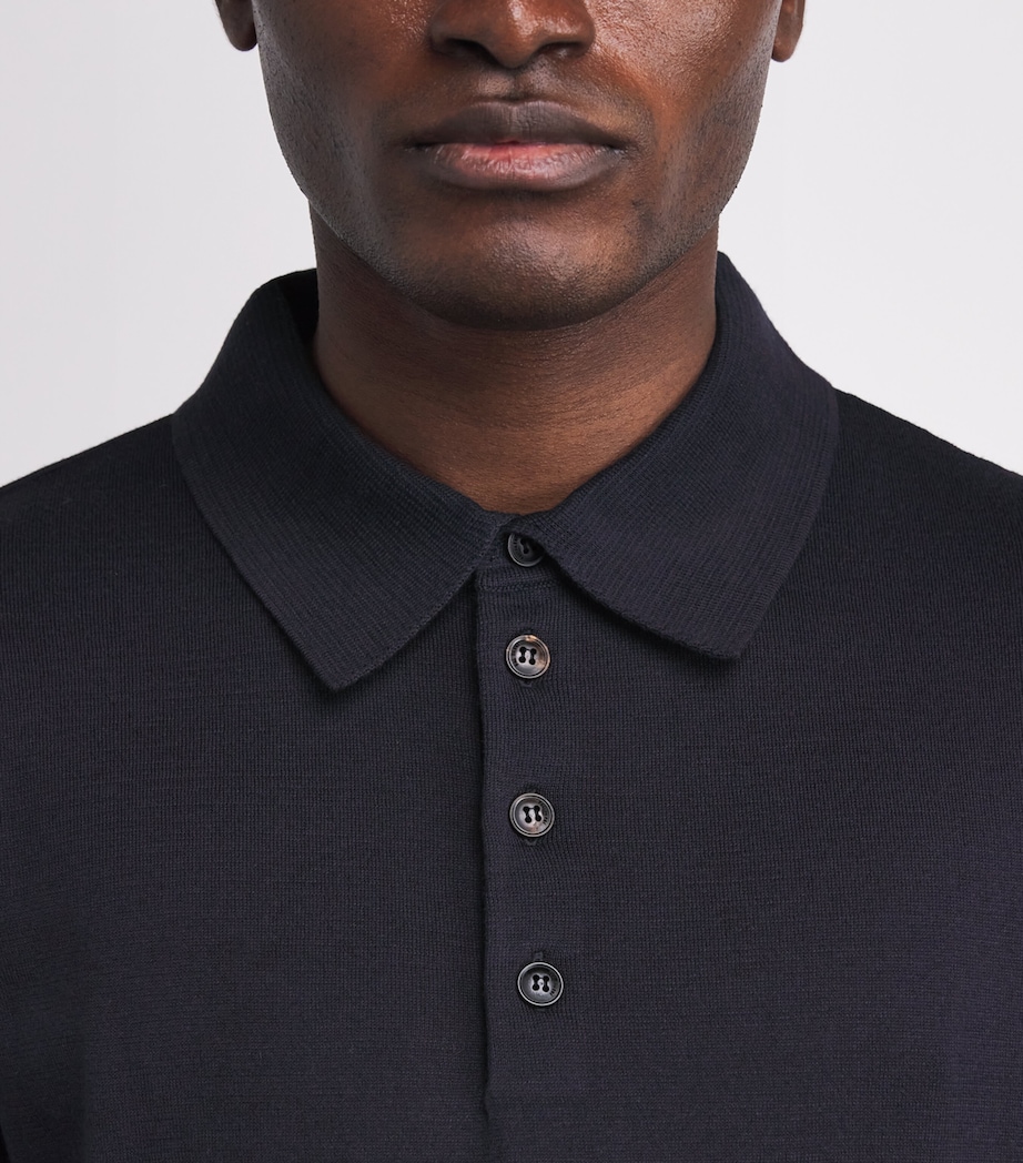 Silk-Cotton Polo Shirt 01 BLUE NAVY Image 6