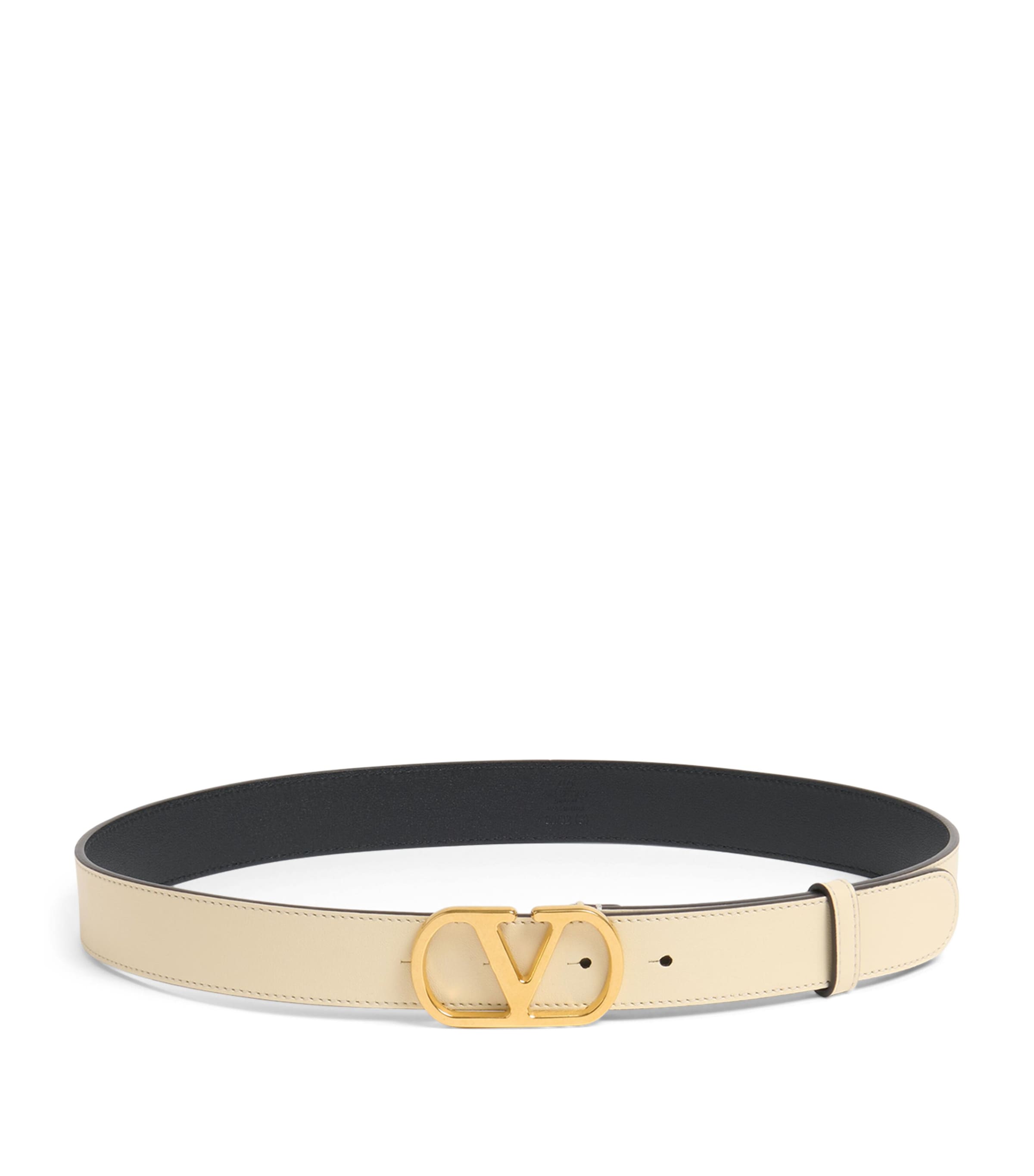 Valentino Vlogo Signature Buckled Belt In Ivory