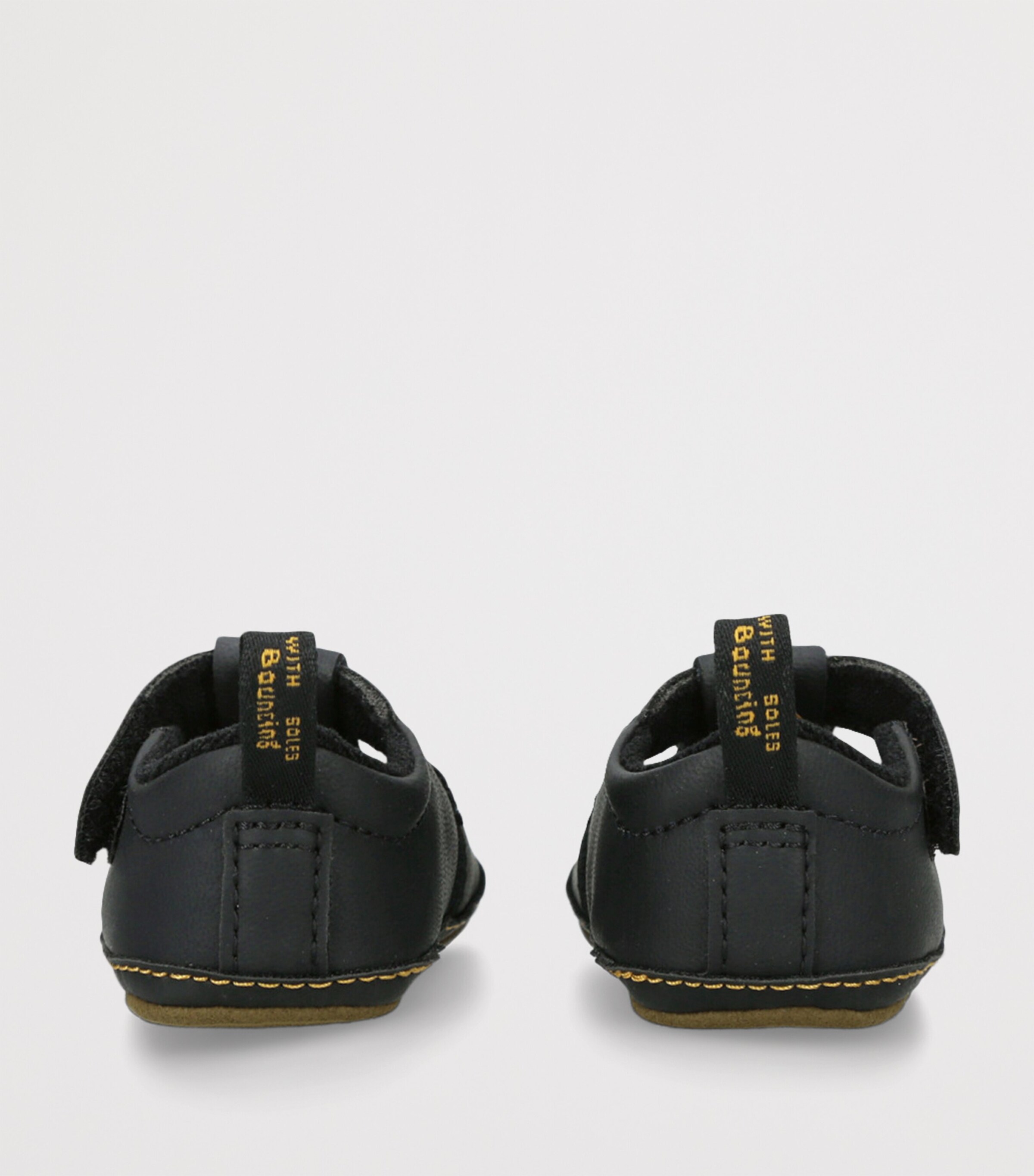 Dr. Martens Leather Polley T-Bar Crib Shoes Black Image 2
